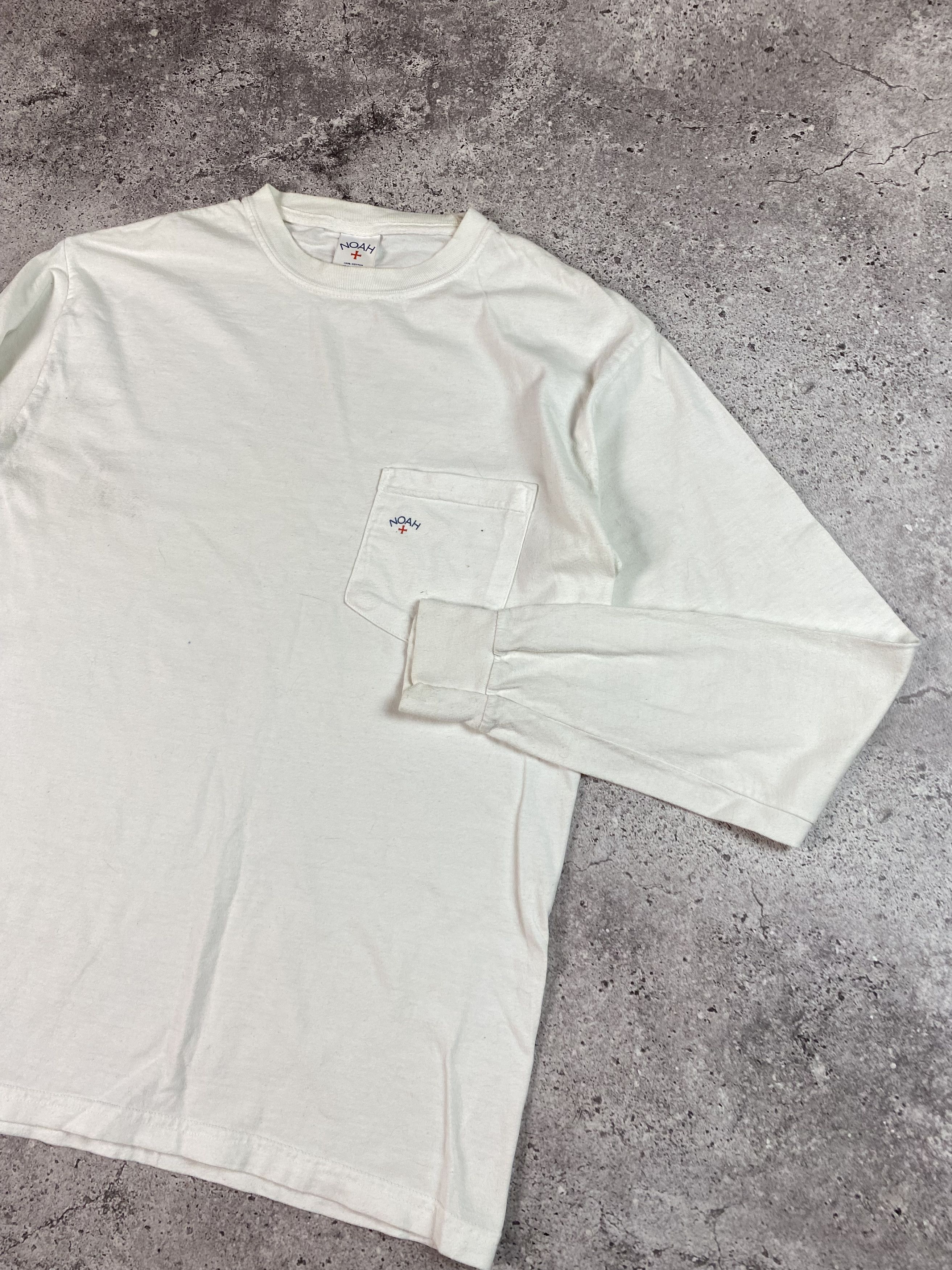 Noah Noah Core Logo Long Sleeve Pocket T Shirt White Size US M / EU 48-50 / 2 - 3 Thumbnail