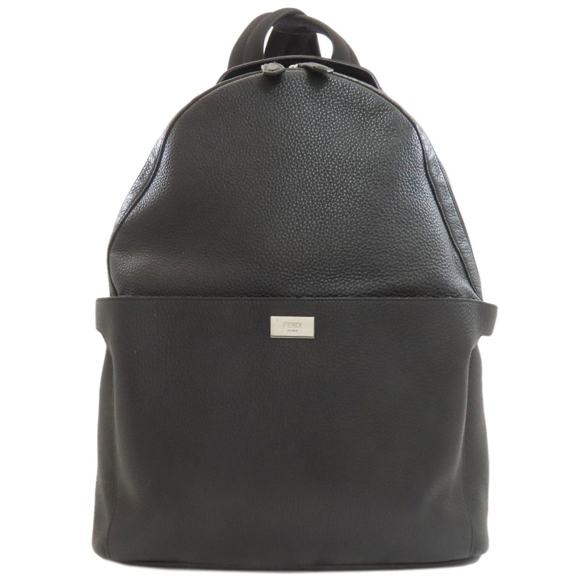 Fendi Backpack Pecan Logo Leather Khaki FENDI Pecan Mini Backpack Khaki Black PVC Leather – Afar Vintage main image 3