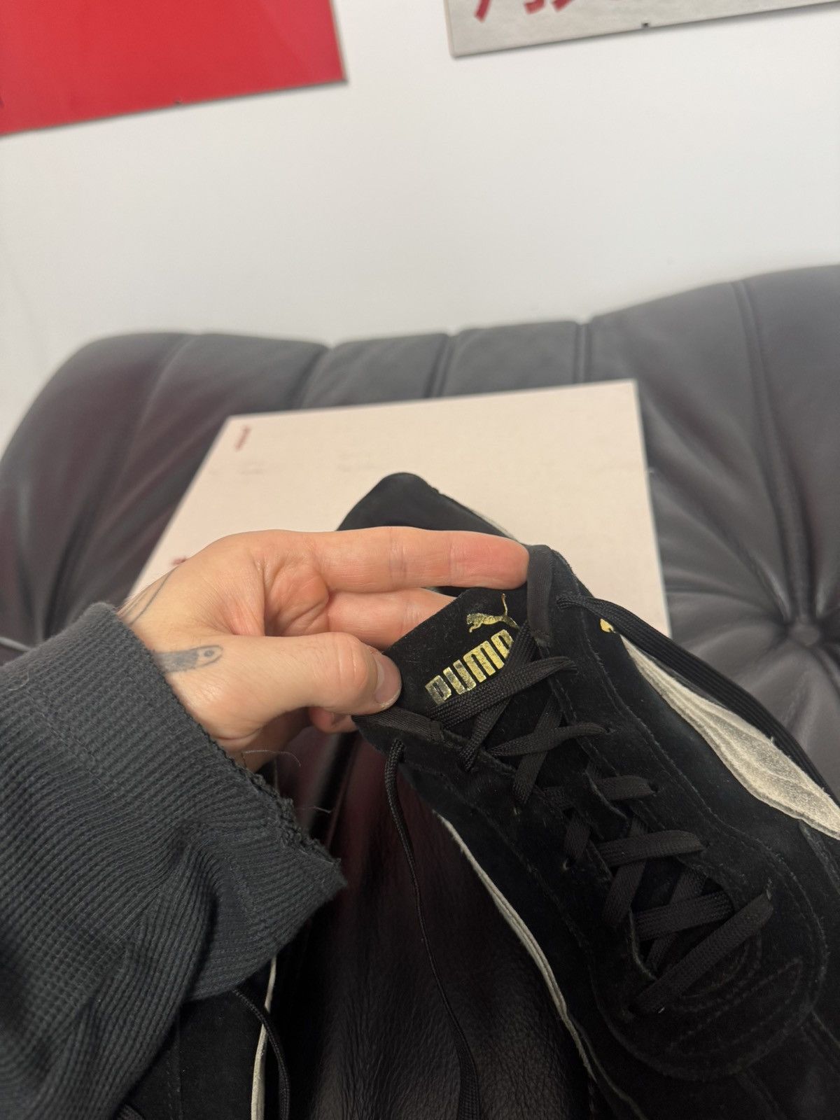 Puma Rare Big Size Vintage Puma Speedcat Suede Black Low Sneakers Size US 13 / EU 46 - 8 Thumbnail