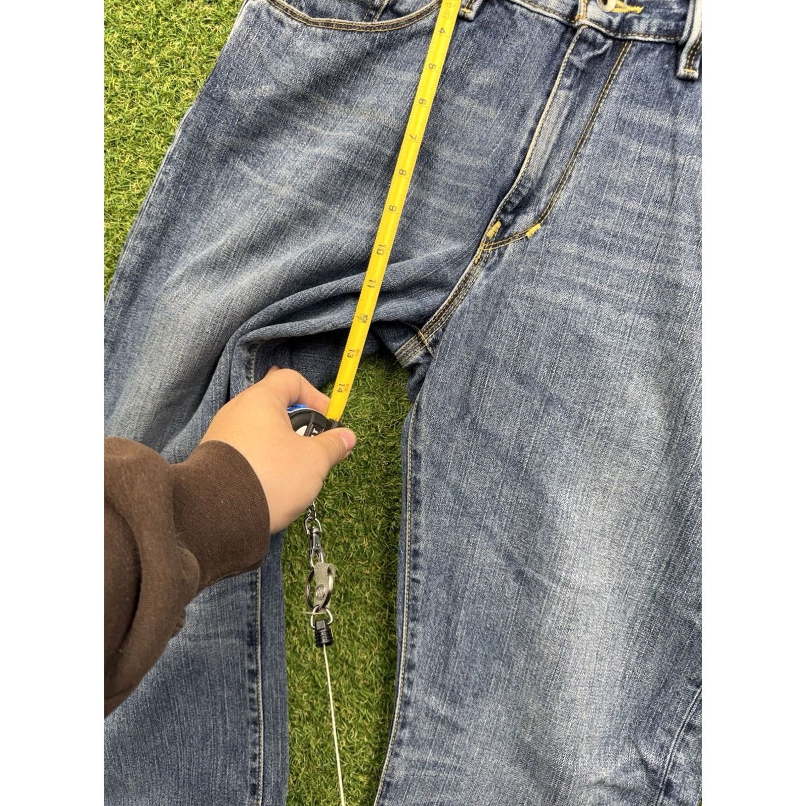 Denime X2 Jeans Mens 33x32 Blue M22 Classic Regular Rise Bootcut Denim Casual Size US 32 / EU 48 - 6 Thumbnail