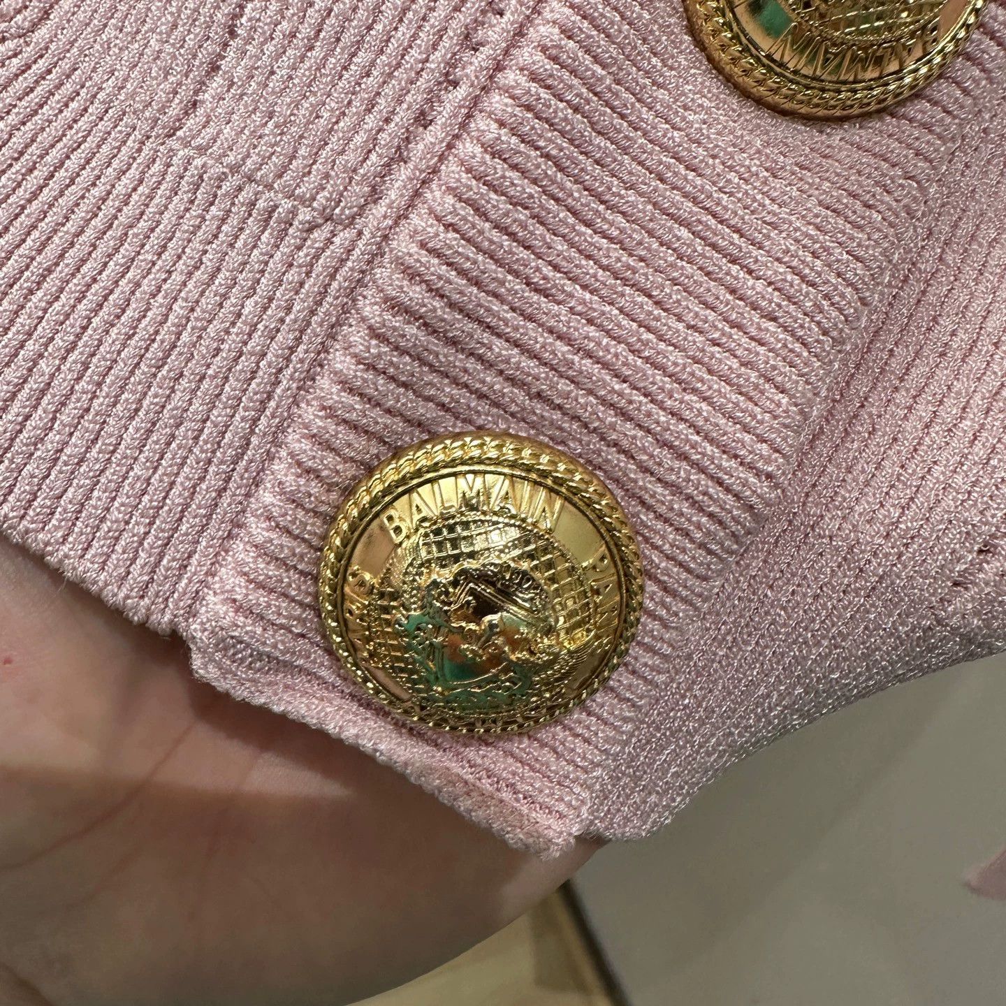 Balmain Balmain apr484 pink gold button knit jacket size 36 Size XS / US 0-2 / IT 36-38 - 6 Thumbnail