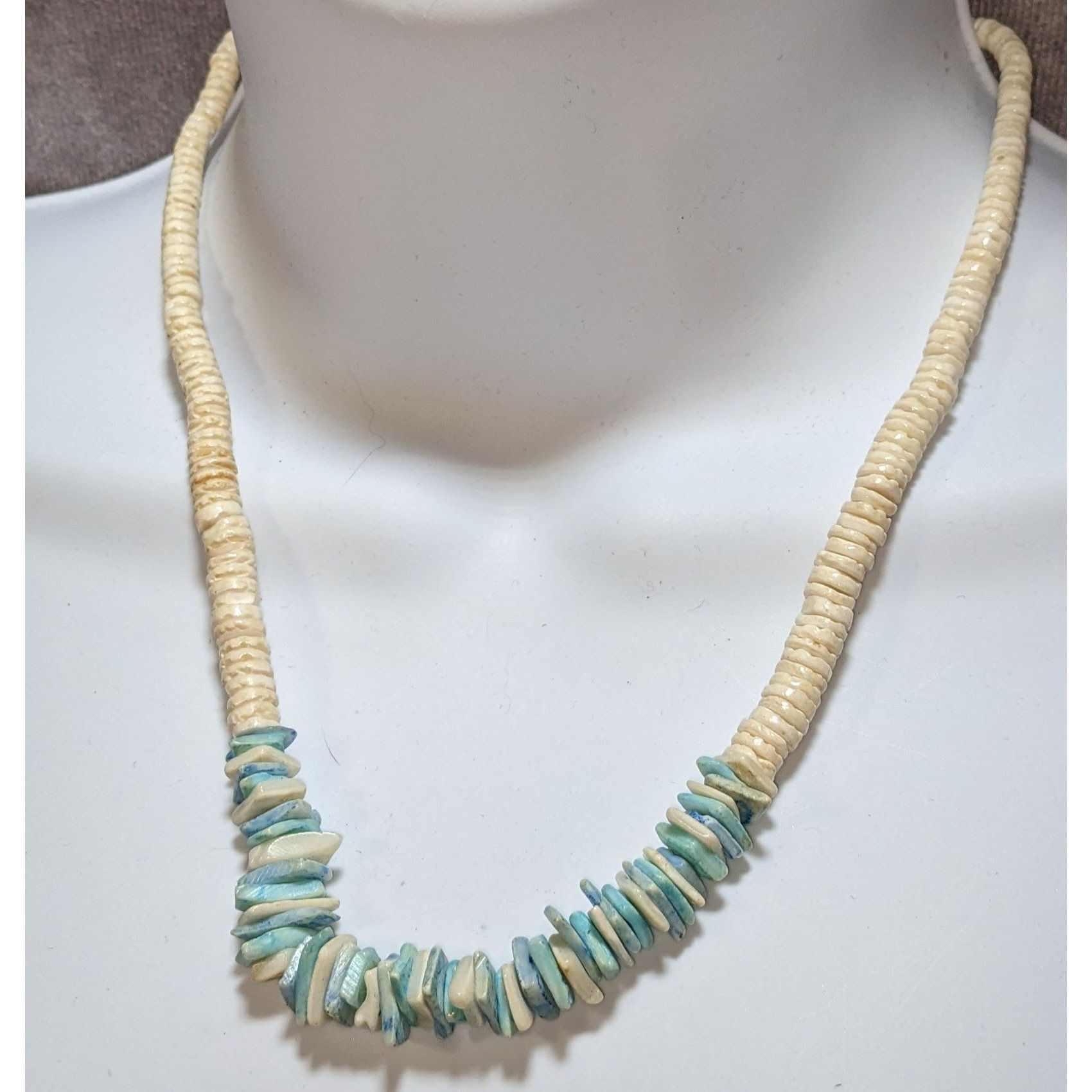 Other Vintage 90s Beachy Blue And White Shell Chip Beaded Necklace Size ONE SIZE - 5 Thumbnail