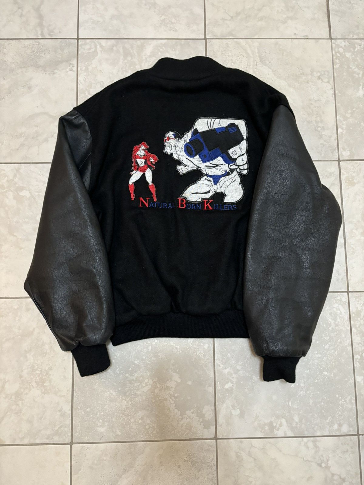 Rare vintage 90s Natural Born Killers cast crew movie jacket