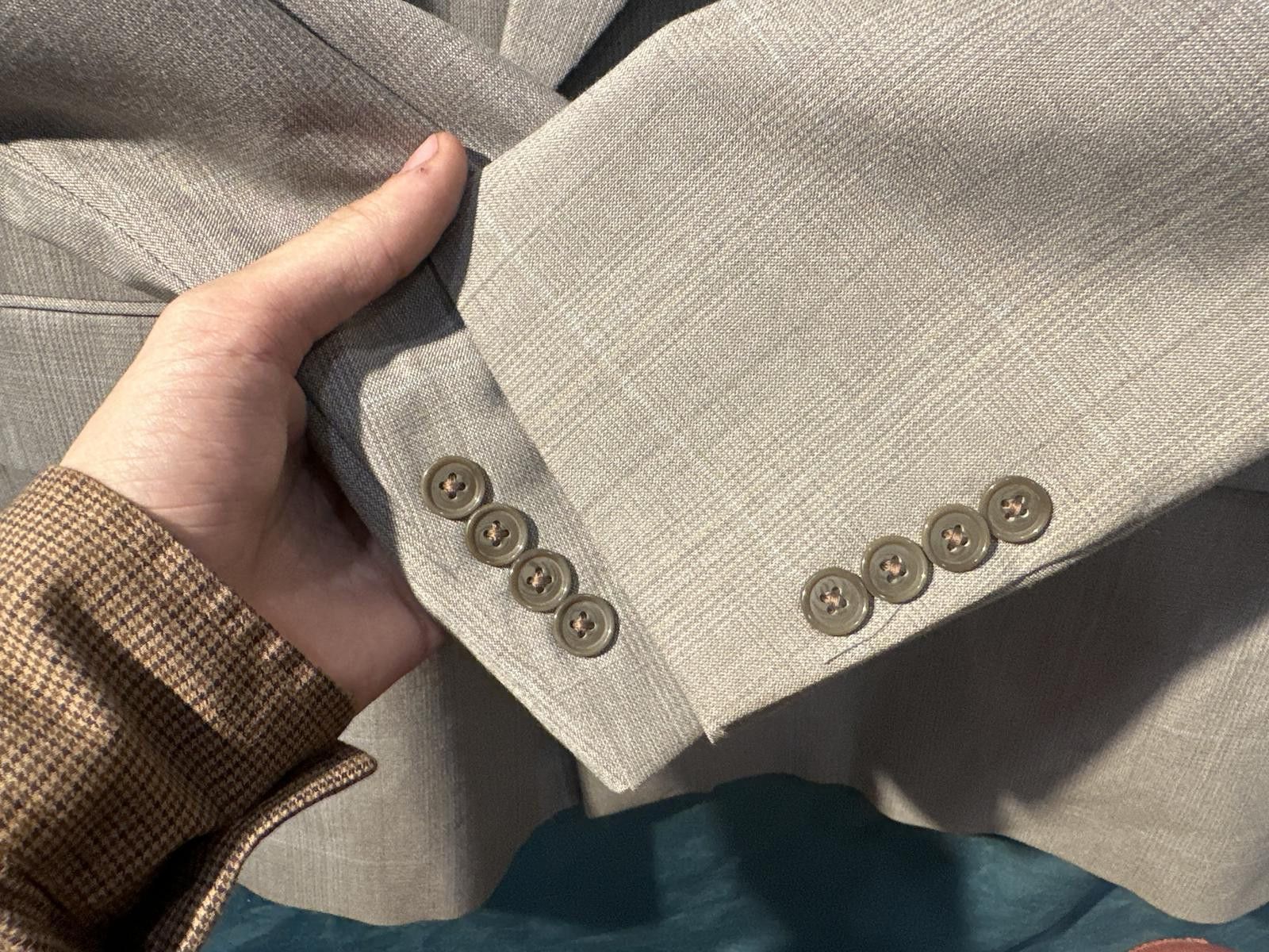 Other Men's 42 Long Barrymore Silver Suit Double Breasted Blazer Size 42L - 4 Thumbnail