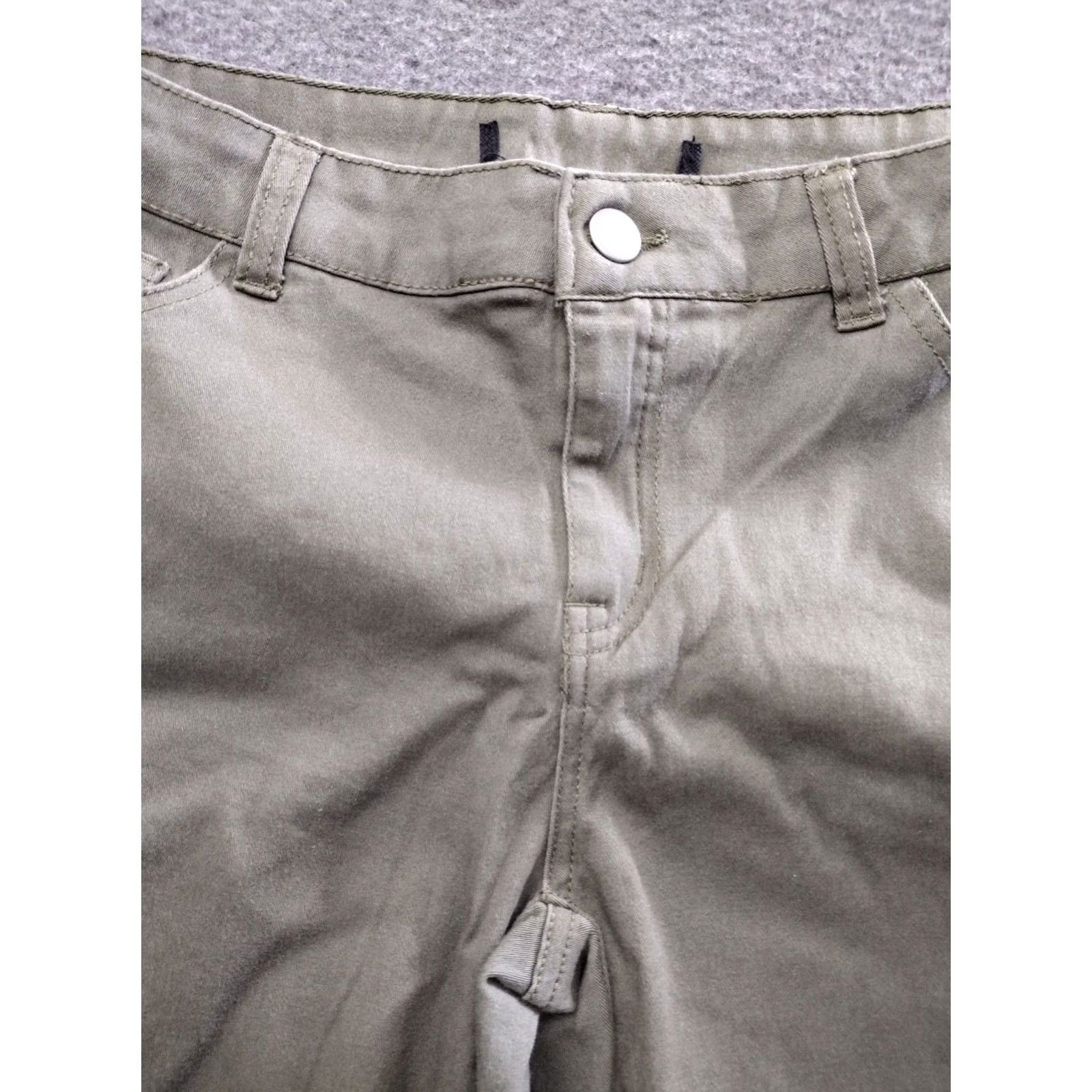 Olive Wax Jean Skinny Jeans Womens Juniors 11 Olive Green Cotton Stretch City 5-Pocket Design Skinny Slim Mens Womens Boys Girls Size 32" / US 10 / IT 46 - 3 Thumbnail