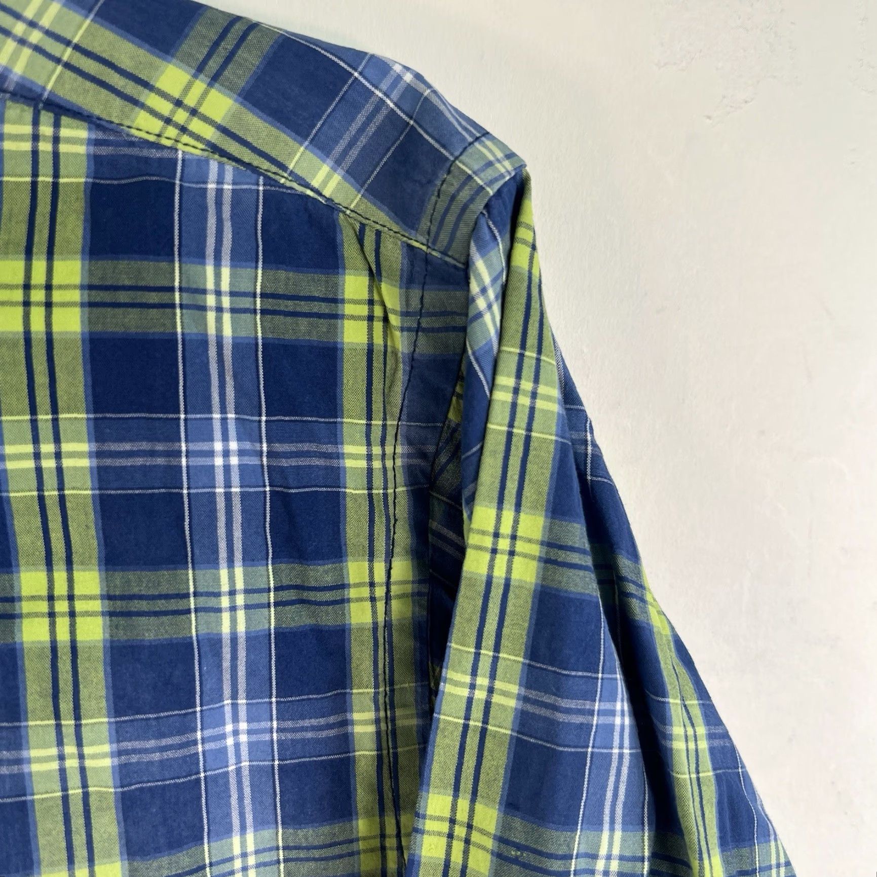 Vintage VINTAGE Bristol & Bull Plaid Button-Up Shirt Mens 2XL Blue Long Sleeve Size US XXL / EU 58 / 5 - 2 Thumbnail