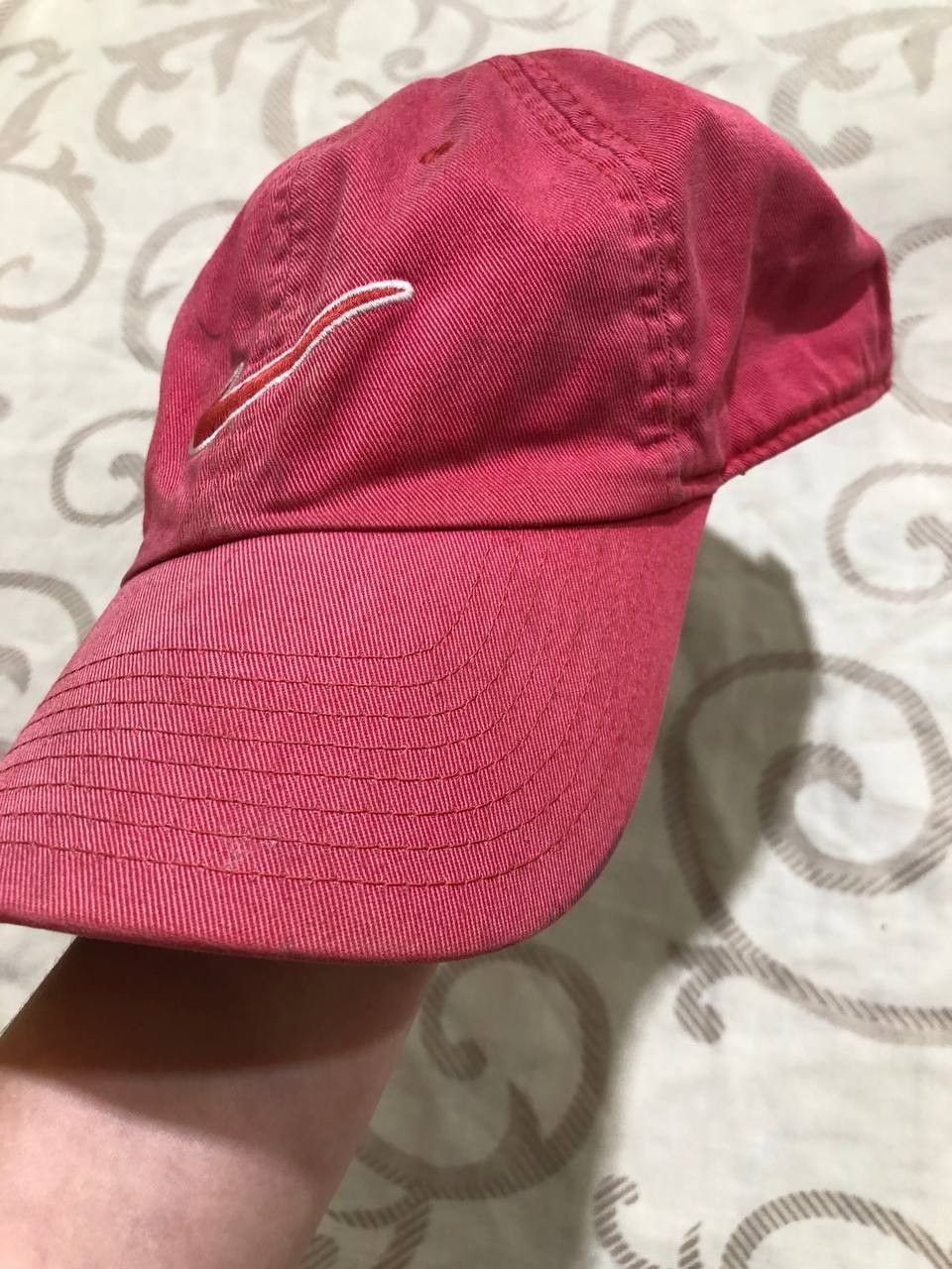 Nike Nike Mini Swoosh Embroidered Pink Washed Dad Cap Hat Size ONE SIZE - 4 Thumbnail