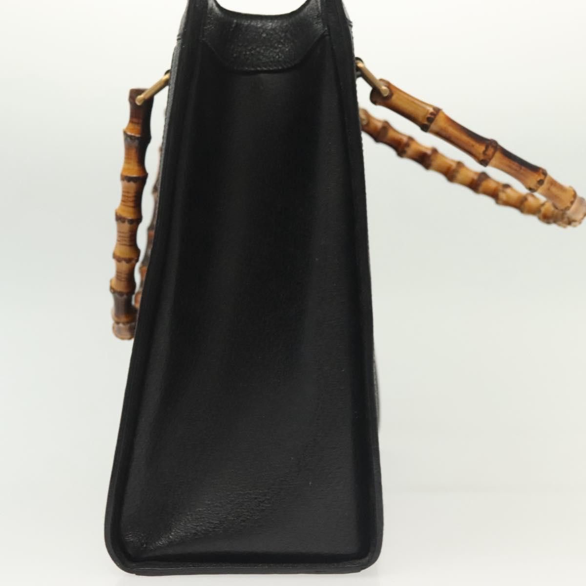 Gucci GUCCI Bamboo Hand Bag Leather Black Gold 002 1186 002 1186 Size ONE SIZE - 5 Thumbnail