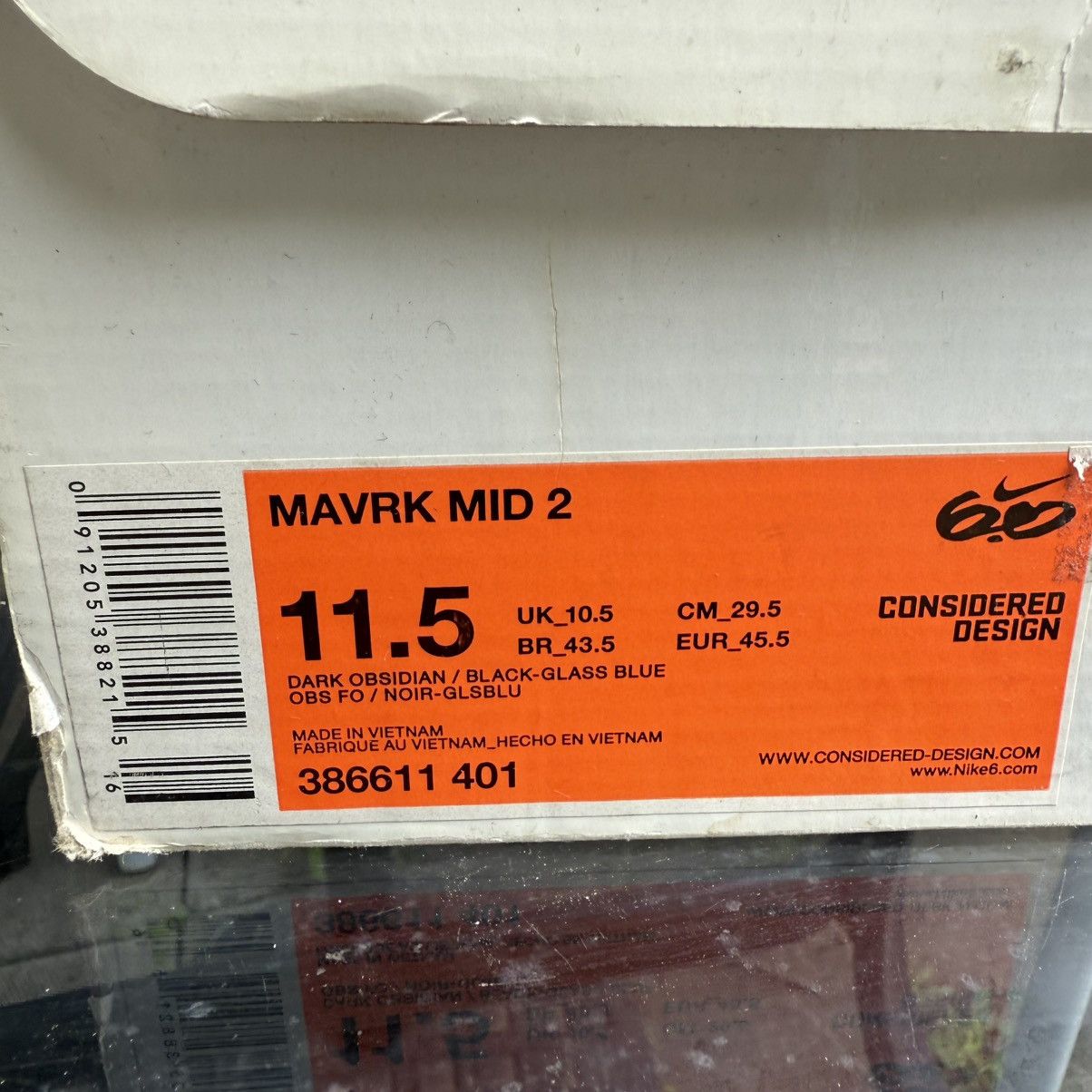Nike Nike SB 6.0 Mavrk Mid 2 Men's Sk8 Obsidian/Black/Glass Blue Size US 11.5 / EU 44-45 - 3 Thumbnail