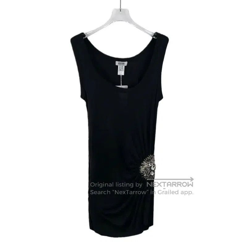 Moschino Moschino Black Silk Dress with Embellishment . Size M / US 6-8 / IT 42-44 - 1 Thumbnail