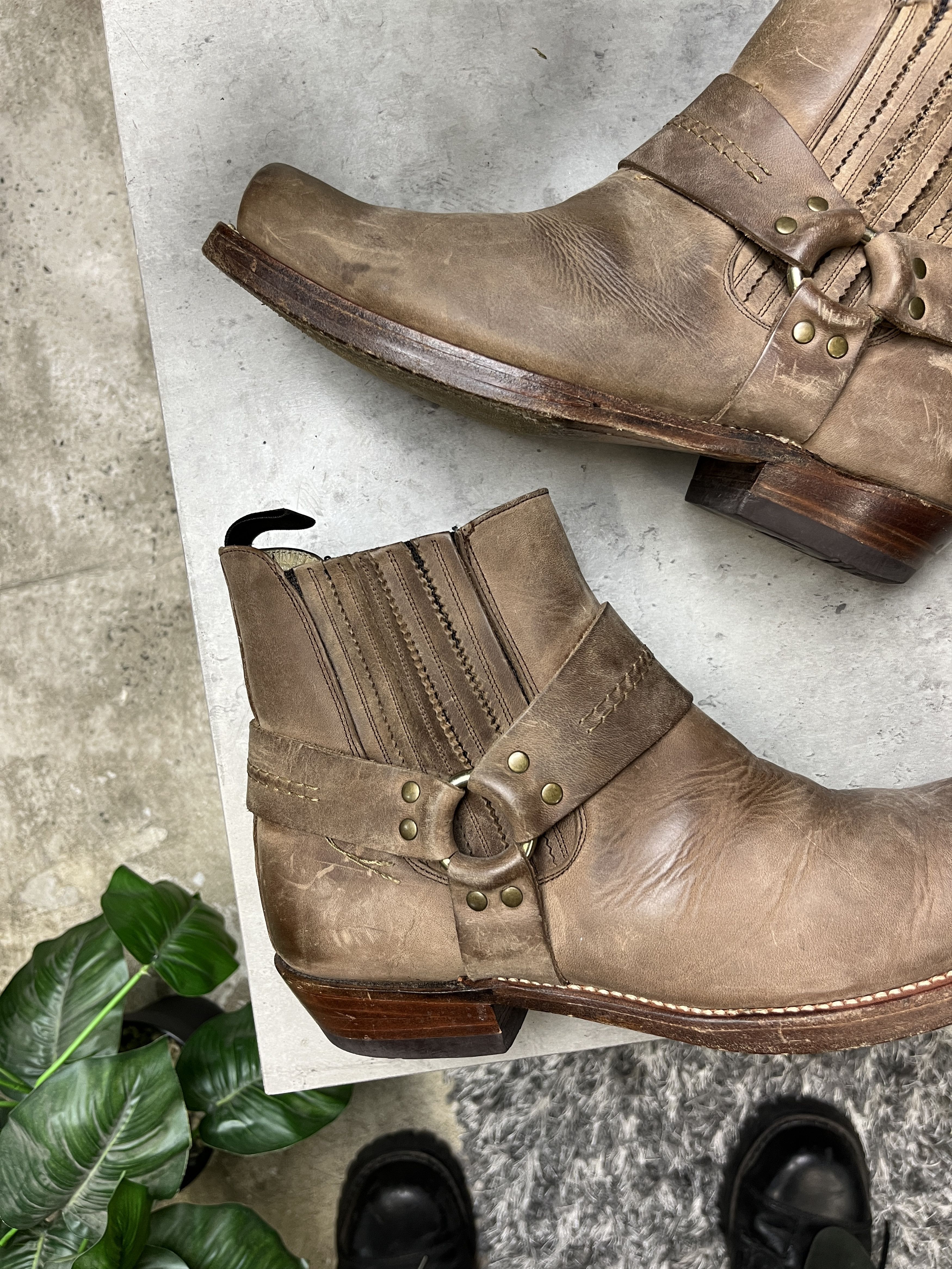 Other 1990s SANCHO HARNESS WESTERN MOTORCYCLE ANKLE BOOTS - 5147 Size US 9 / EU 42 - 5 Thumbnail