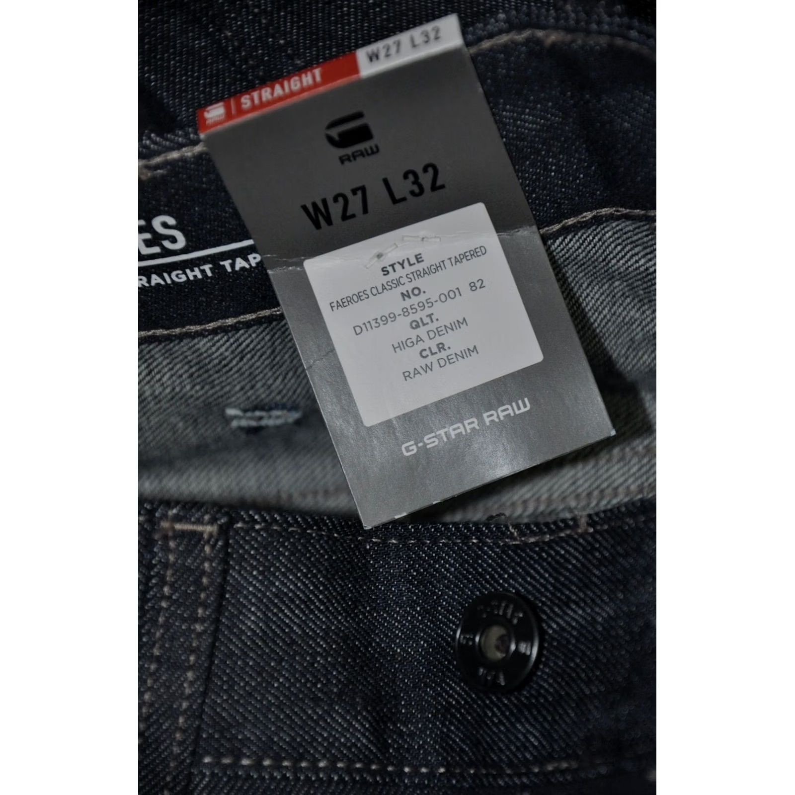 G-Star G-Star Raw Faeroes Classic Straight Tapered Higa Denim Jeans W27/L32 Size US 27 - 7 Thumbnail