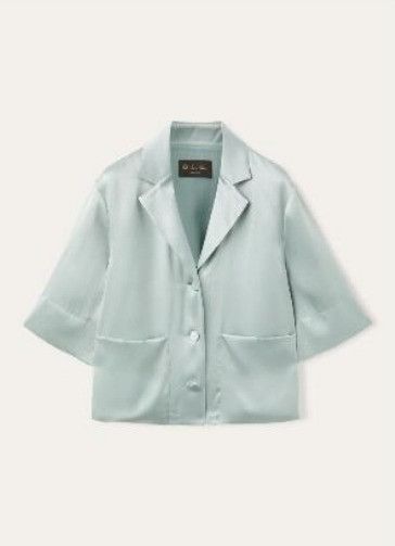 Loro Piana o1w1db10825 FAO3366 Jaime Jacket in Light Blue Size XS / US 0-2 / IT 36-38 - 1 Thumbnail