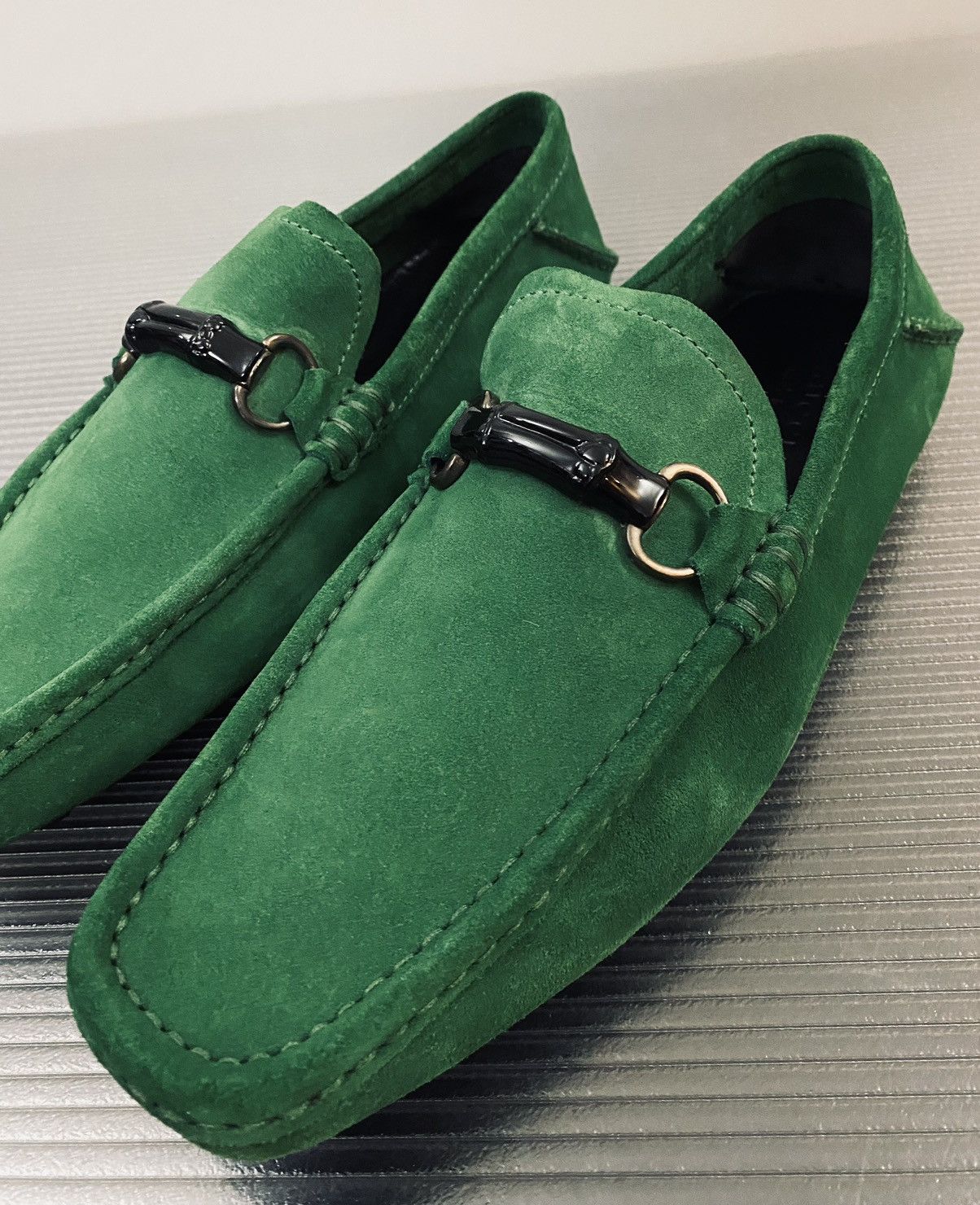 Tom Ford Gucci x Tom Ford 🇮🇹 Shamrock Suede Blk Bamboo Vintage 12 NEW Size US 12 / EU 45 - 10 Thumbnail