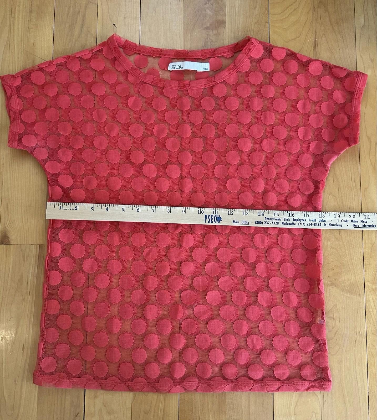 Madewell EUC Madewell HI-LINE Orange Sheer Mesh w/ Large Polka Dots Size S / US 4 / IT 40 - 2 Thumbnail