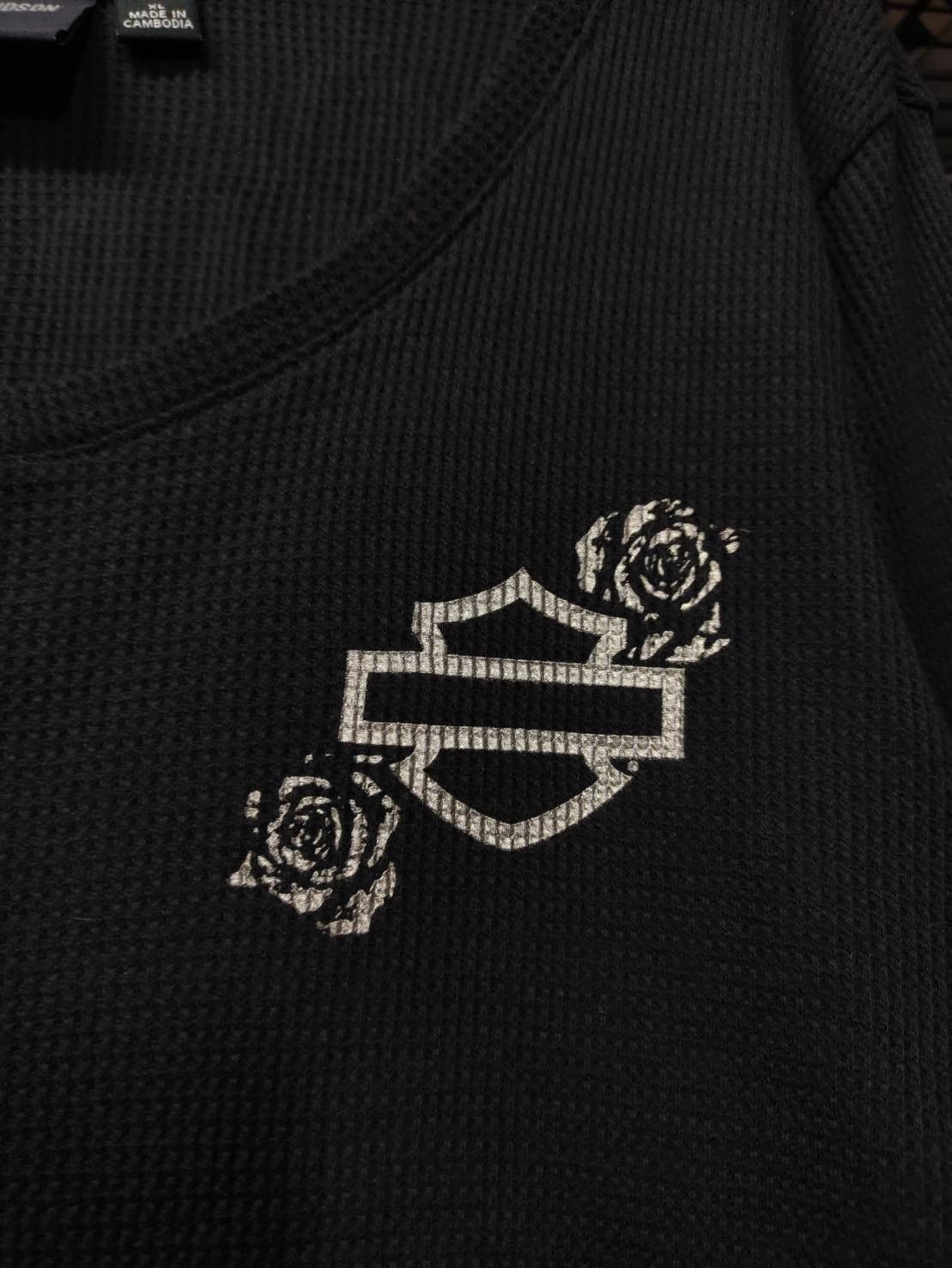 Harley Davidson Harley Davidson Roses Thermal Henley L/S Shirt Size US XL / EU 56 / 4 - 4 Thumbnail