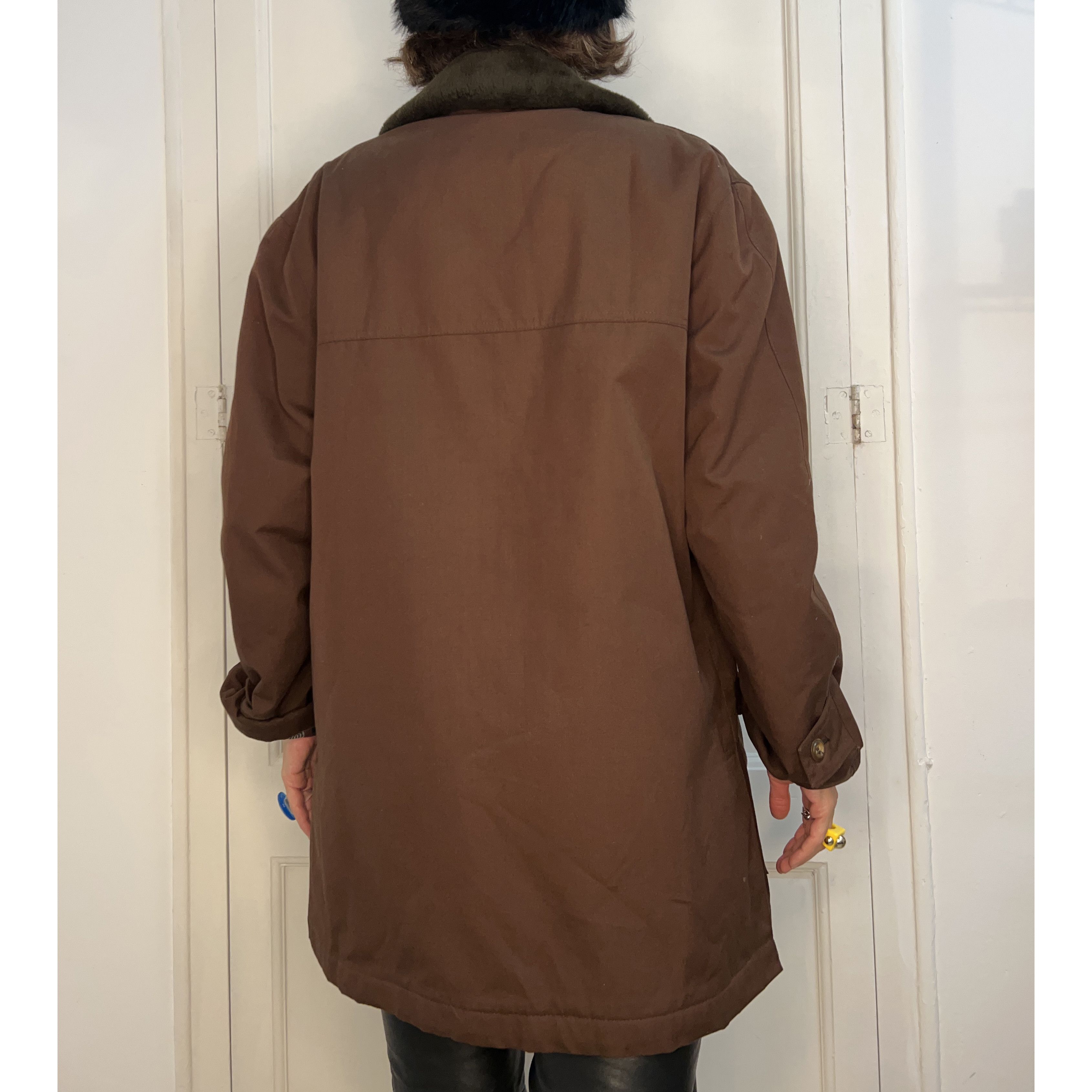 Vintage Vintage 70s Brown Tergal Jacket Size XL / US 12-14 / IT 48-50 - 2 Thumbnail