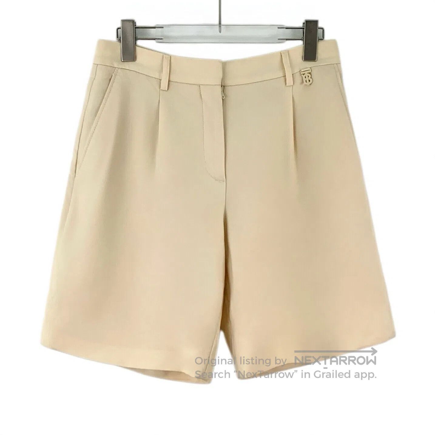 Burberry Burberry size M Beige Tb logo cashmere casual shorts| Size US 38 / EU 54 - 1 Thumbnail