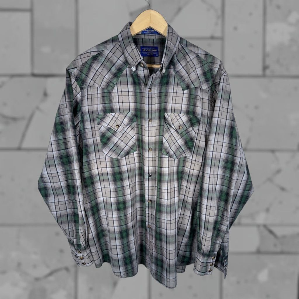 Pendleton Pendleton Frontier snap button plaid shirt Mens L Cotton Blend Multicolor Long Sleeve Button-Up Size US L / EU 52-54 / 3 - 1 Thumbnail