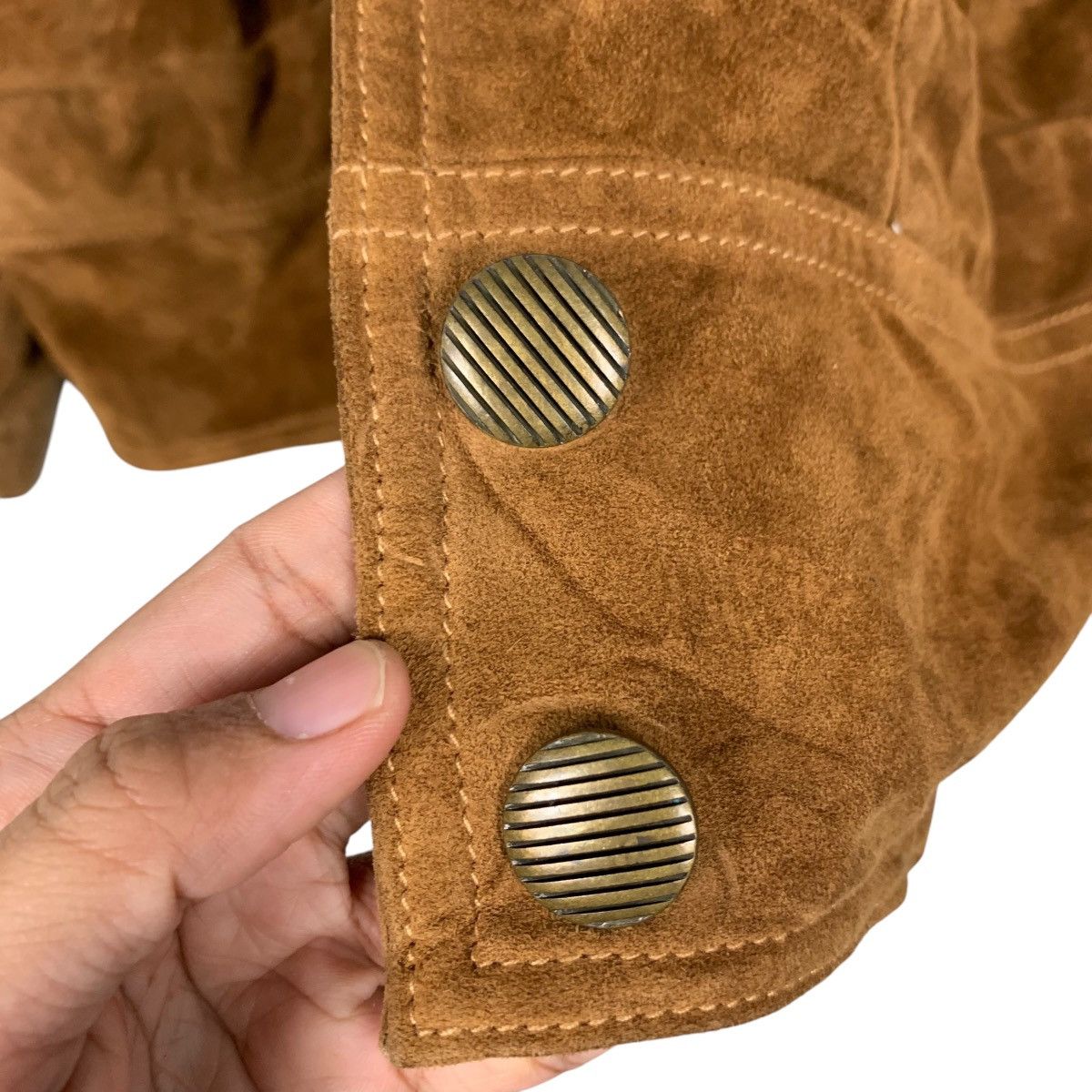 Vintage 80s SACIP Made in Italy Deer Suede Leather Jacket #2552-C115 Size US M / EU 48-50 / 2 - 14 Thumbnail