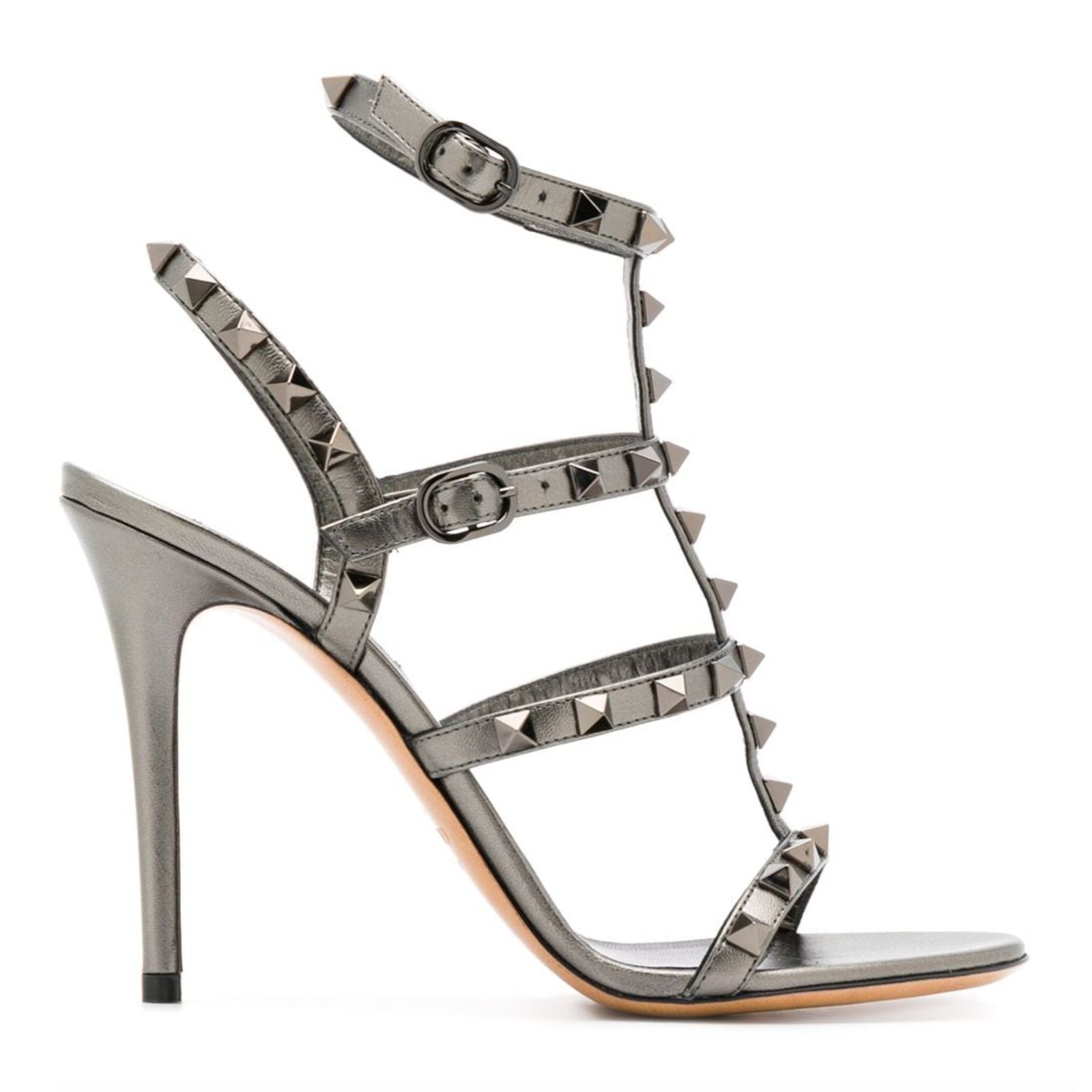 Rockstud 105 Stud Caged Ankle Strap Sandal Heel Pump 40.5