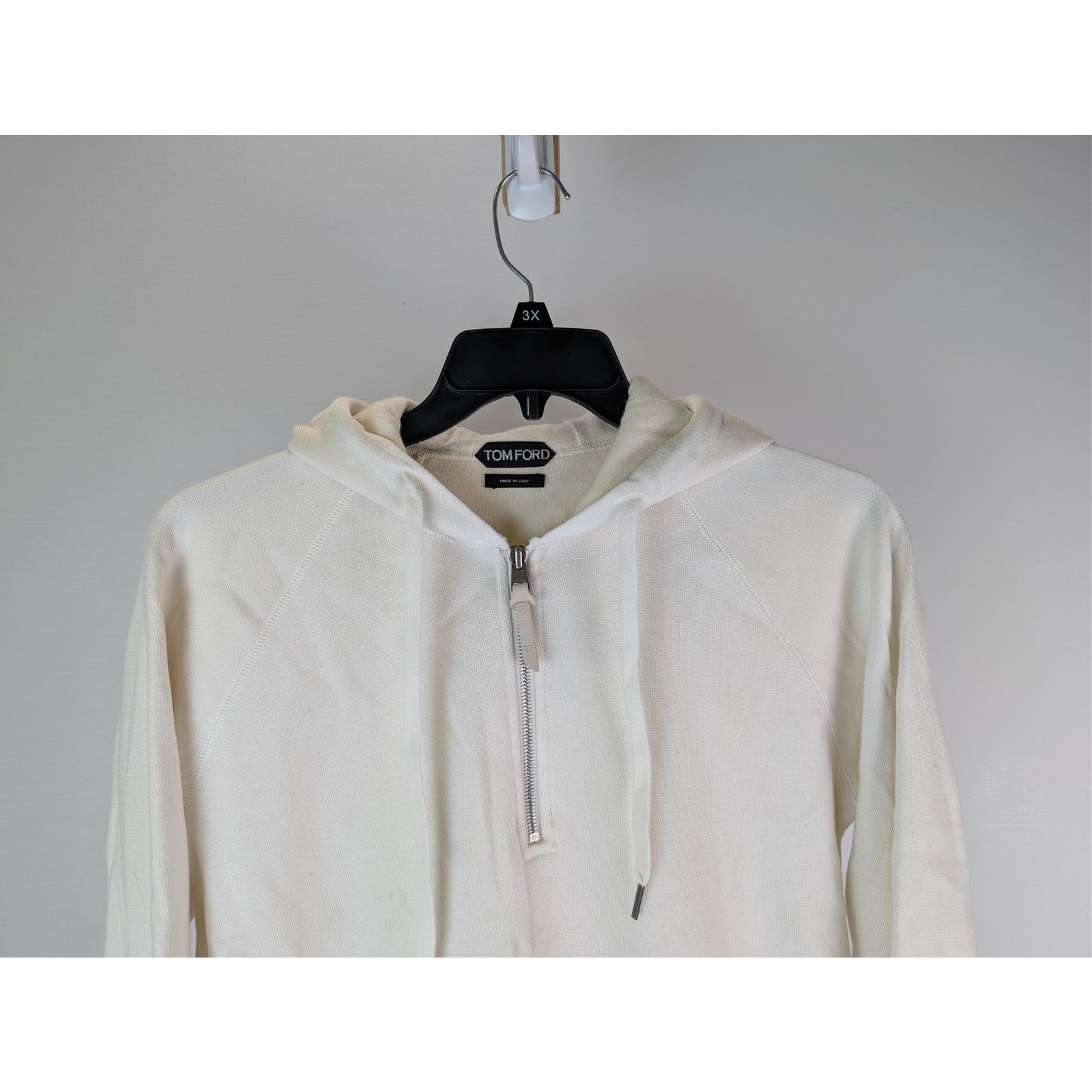 Tom Ford o1rshd1 CC20 quarter-zip hoodie in a light beige Size US M / EU 48-50 / 2 - 3 Thumbnail
