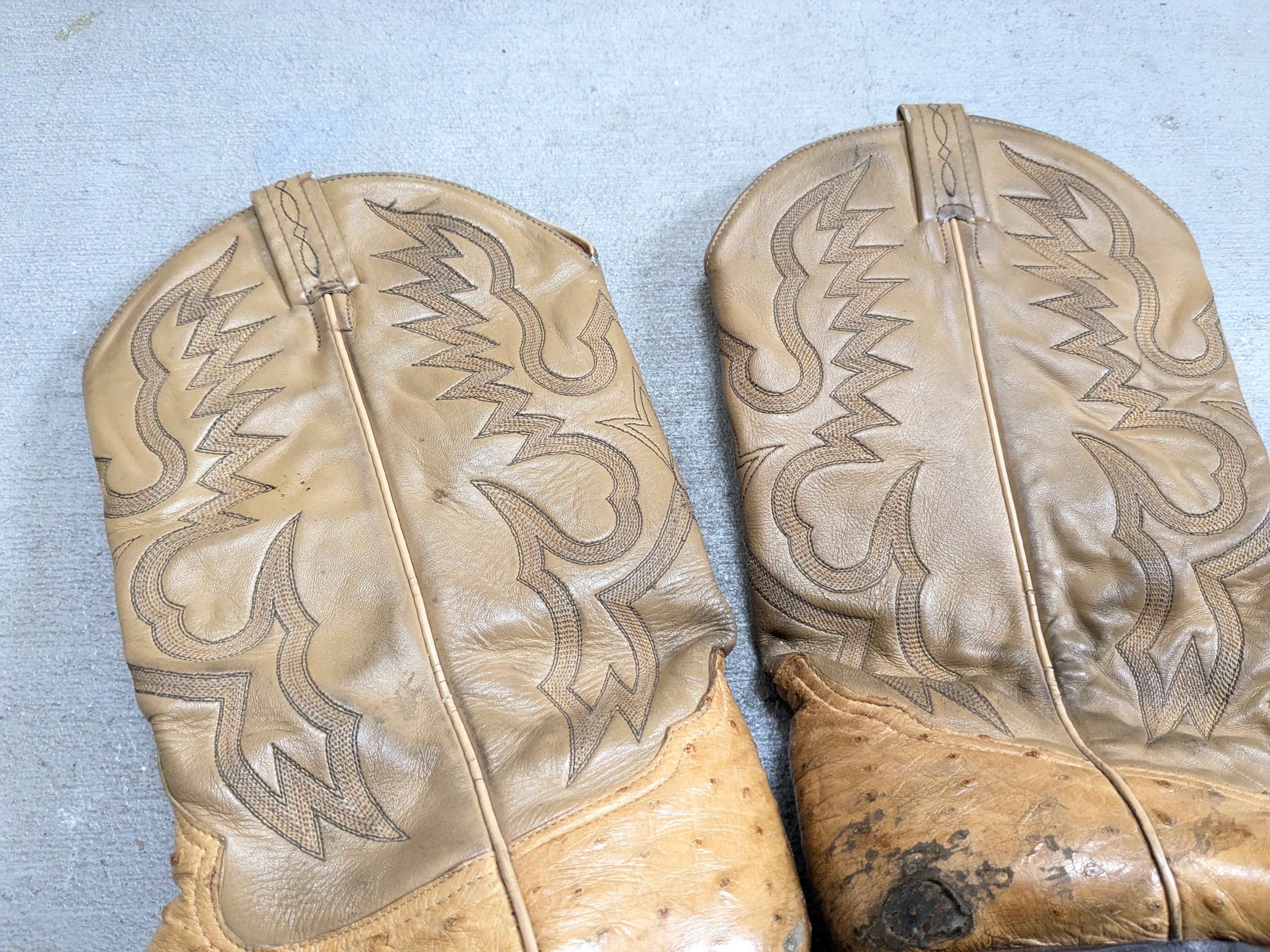 Tony Lama Tony Lama Cowboy Boots Beige 10.5 Wide Leather USA Americana Size US 10.5 / EU 43-44 - 4 Thumbnail