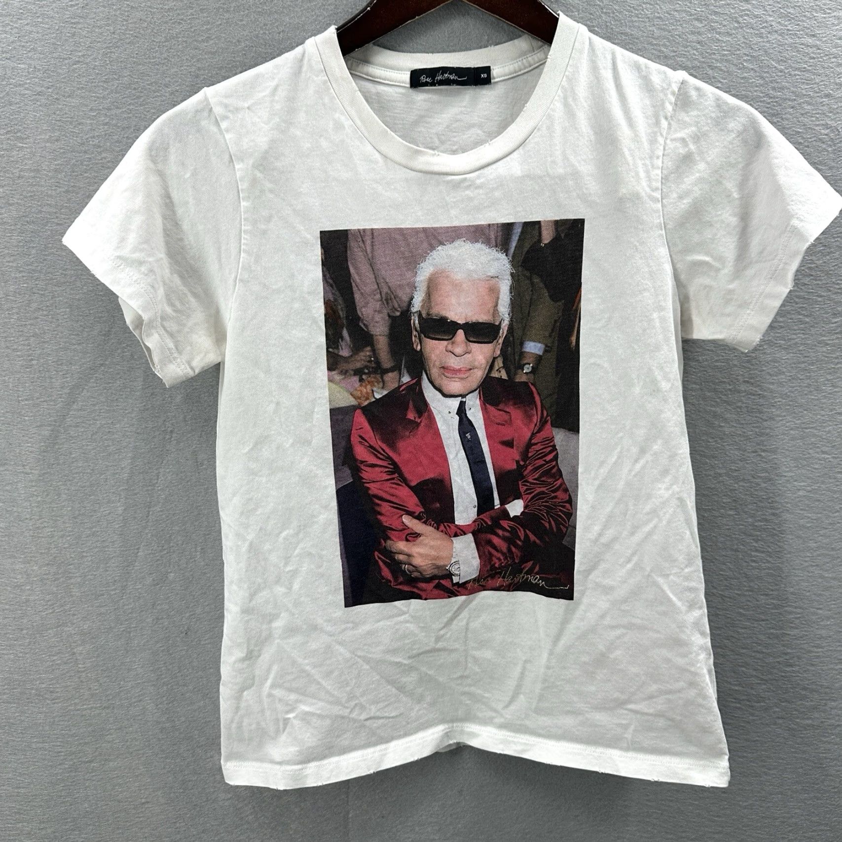 Karl Lagerfeld KARL LAGERFELD x Rose Hartman Shirt Womens XS Photo Rare Limited Distressed Size XS / US 0-2 / IT 36-38 - 2 Thumbnail