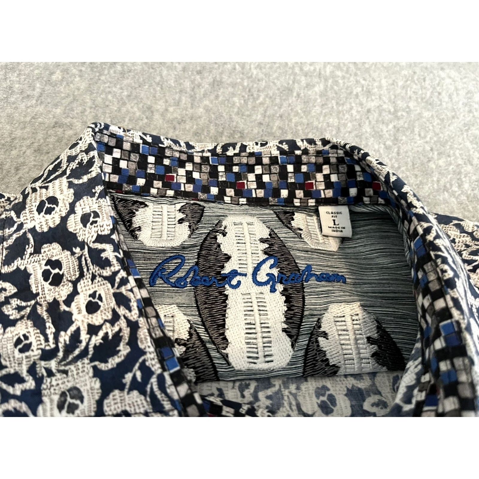 Robert Graham Robert Graham Long Sleeve Shirt Floral Flip Cuffs Mens Large Size US L / EU 52-54 / 3 - 2 Thumbnail