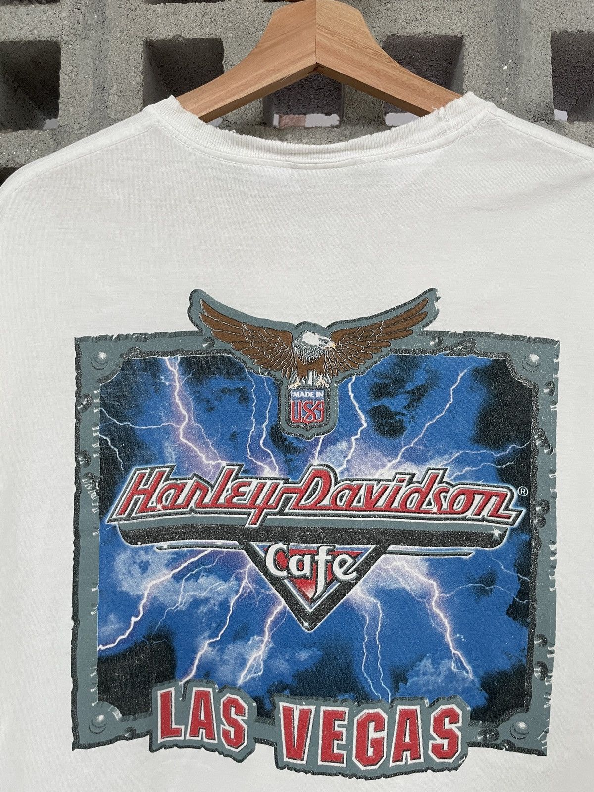 Harley Davidson × Vintage Vintage Harley Davidson Cafe T-Shirt Size US L / EU 52-54 / 3 - 4 Thumbnail