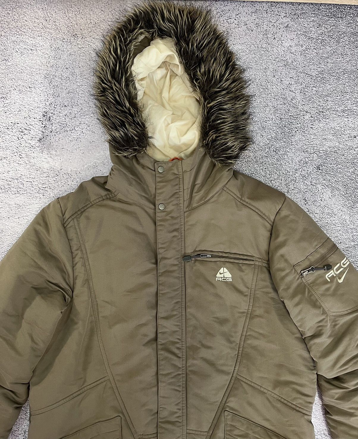Nike × Nike ACG × Vintage Nike Acg Mens Jacket Parka Winter Vintage Winter Beige SizeM Size US M / EU 48-50 / 2 - 8 Thumbnail