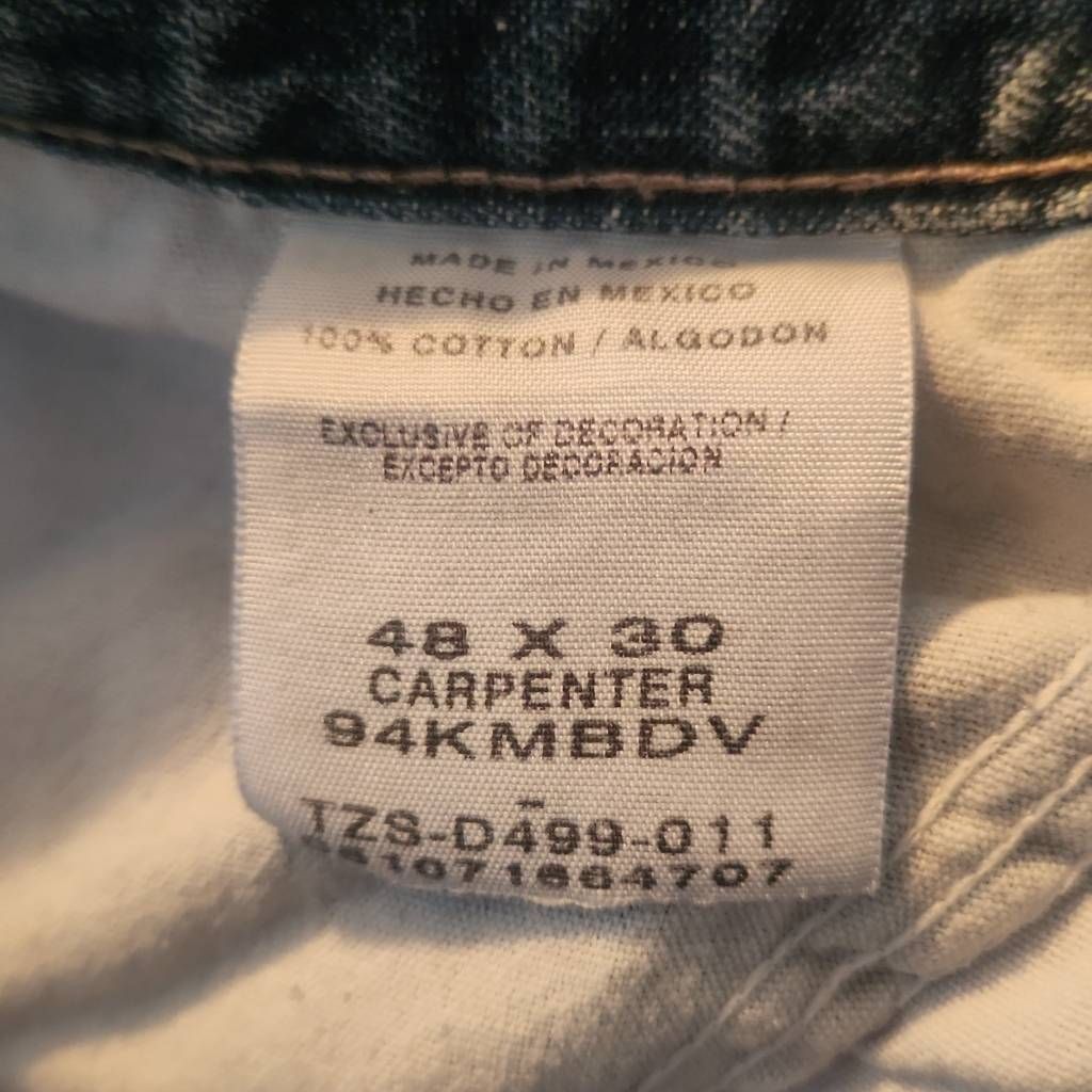 Wrangler Wrangler Mens Size 48x30 Blue Carpenter Jeans Size US 32 / EU 48 - 2 Thumbnail