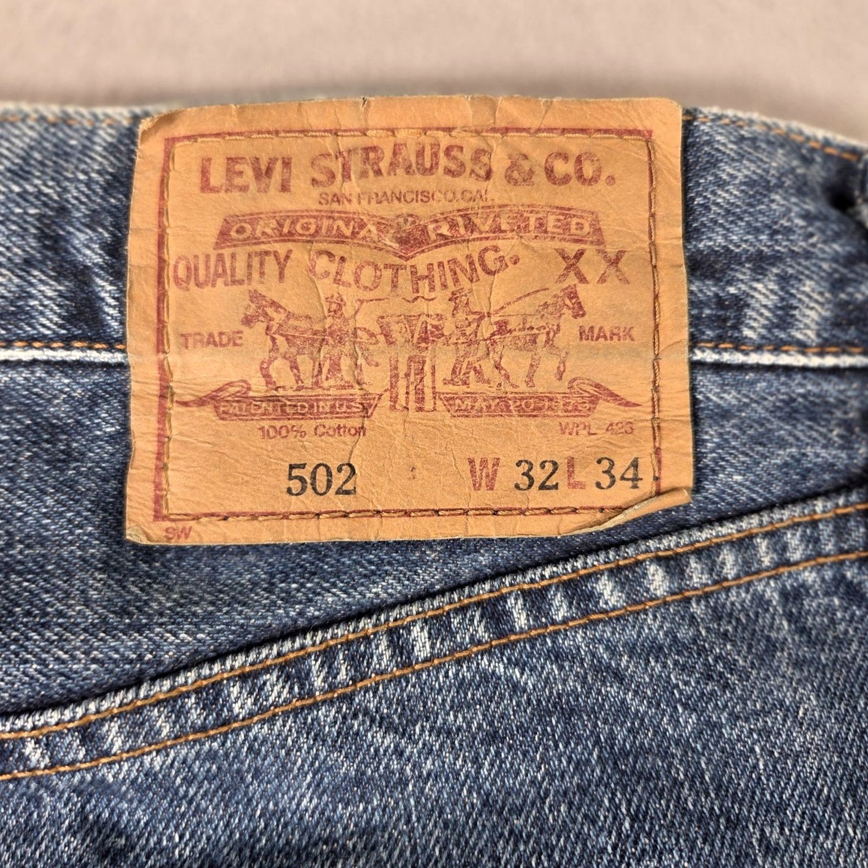 Levi's VINTAGE Levi's 502 Jeans Mens 28x32 Big E Selvedge Denim Japan 90s Tag 32x34 Size US 28 / EU 44 - 7 Thumbnail
