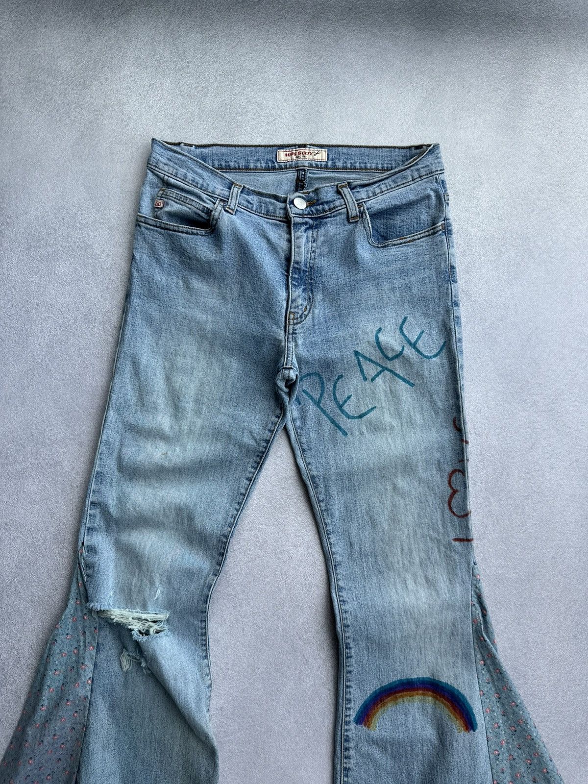 Miss Sixty Vintage Miss Sixty Bootcut Flared Jeans Size 30" / US 8 / IT 44 - 3 Thumbnail