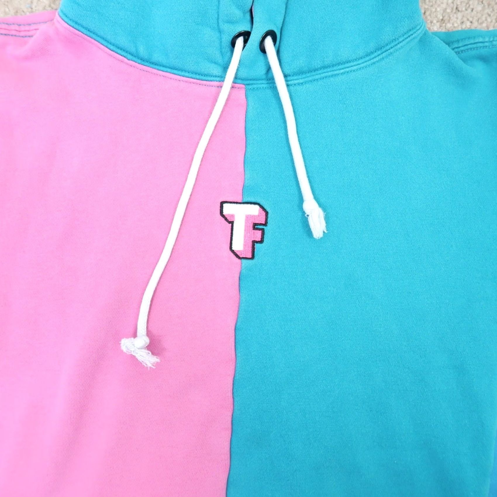 Teddy Fresh Teddy Fresh Hoodie Pullover Mens L Colorblock Blue Teal Pink Pocket Long Sleeve Cotton Polyester Size US L / EU 52-54 / 3 - 3 Thumbnail