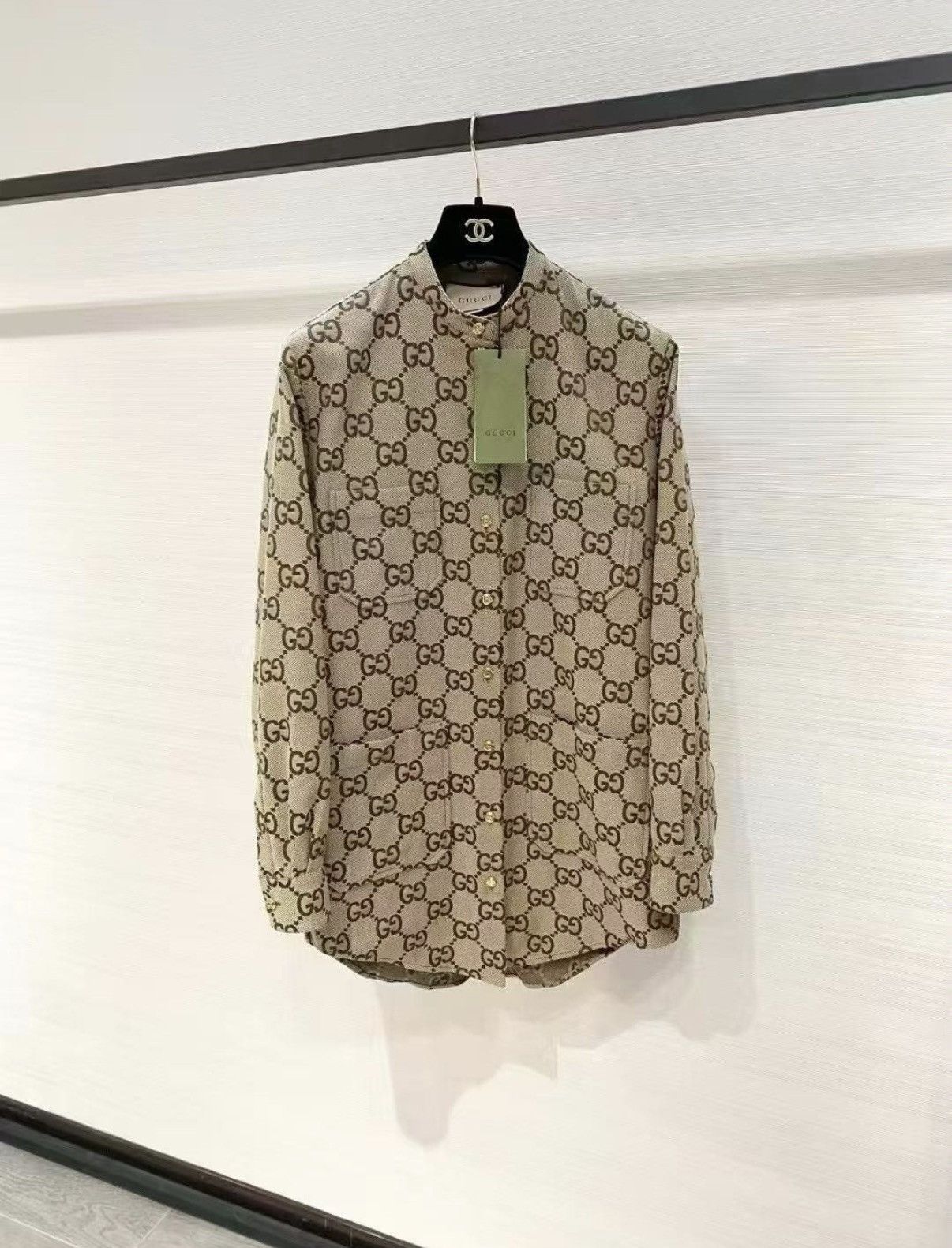 Gucci Gucci Maxi Classic GG Monogram Canvas Shirt Jacket J33 Size XS / US 0-2 / IT 36-38 - 1 Thumbnail