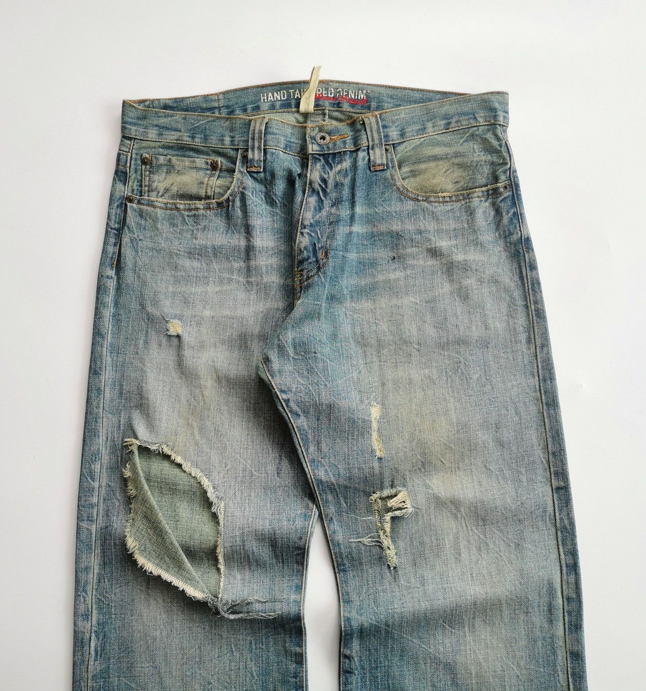 Japanese Brand Thrashed Free Gate Japan Distressed Dirty Jeans Size US 34 / EU 50 - 1 Thumbnail