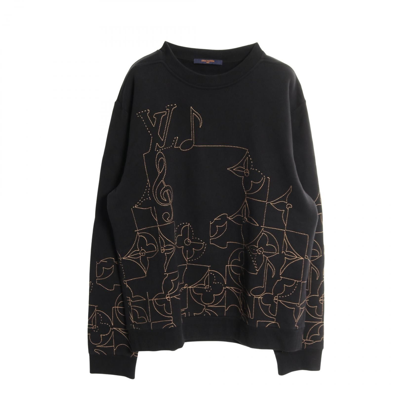 Louis Vuitton Louis Vuitton Louis Vuitton Music Line Embroidered Cotton Sweatshirt Textile Sweatshirts & Hoodies DUTY FREE for USA Size ONE SIZE - 1 Thumbnail