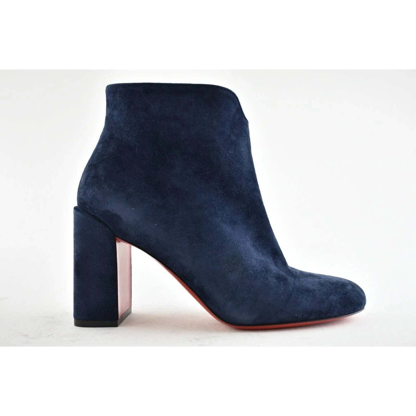 Christian Louboutin Christian Louboutin Castarika 85 Nocturne Blue Suede Ankle Size US 5.5 / IT 35.5 - 2 Thumbnail