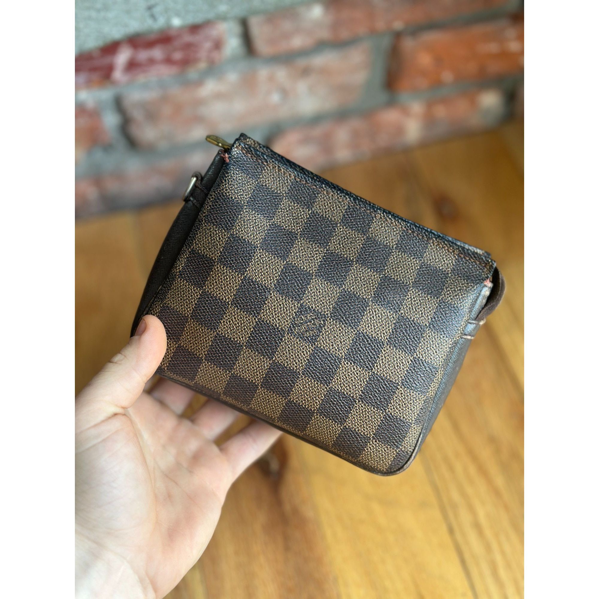 Louis Vuitton LOUIS VUITTON TROUSSE MAKEUP HAND BAG DAMIER EBENE LEATHER B Size ONE SIZE - 8 Thumbnail