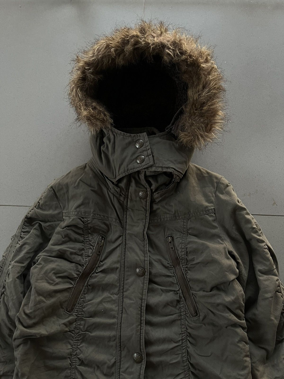 14th Addiction JAPANESE DOUBLEFOCUS FUR JACKET PARKA MULTIZIPER GOTHIC PUNK Size US M / EU 48-50 / 2 - 2 Thumbnail