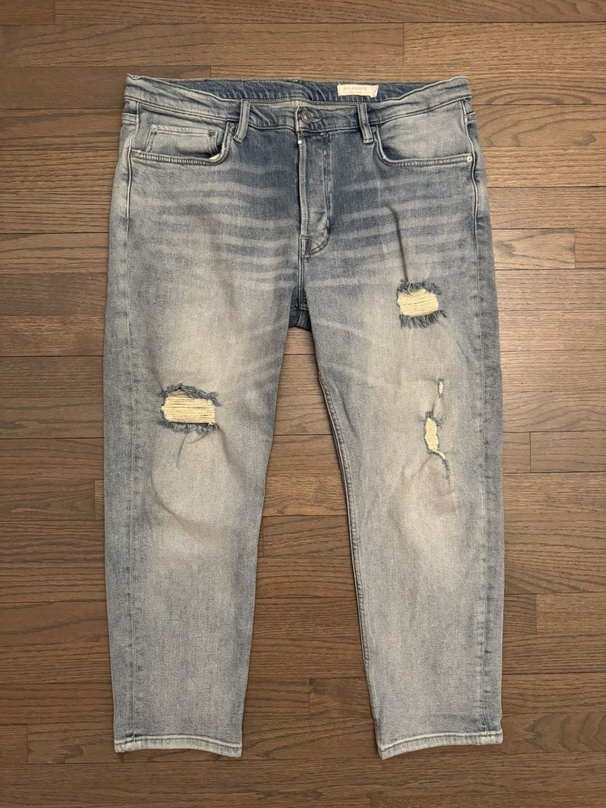 Allsaints Allsaints Light Wash Distressed Jack Jeans Size US 34 / EU 50 - 1 Thumbnail