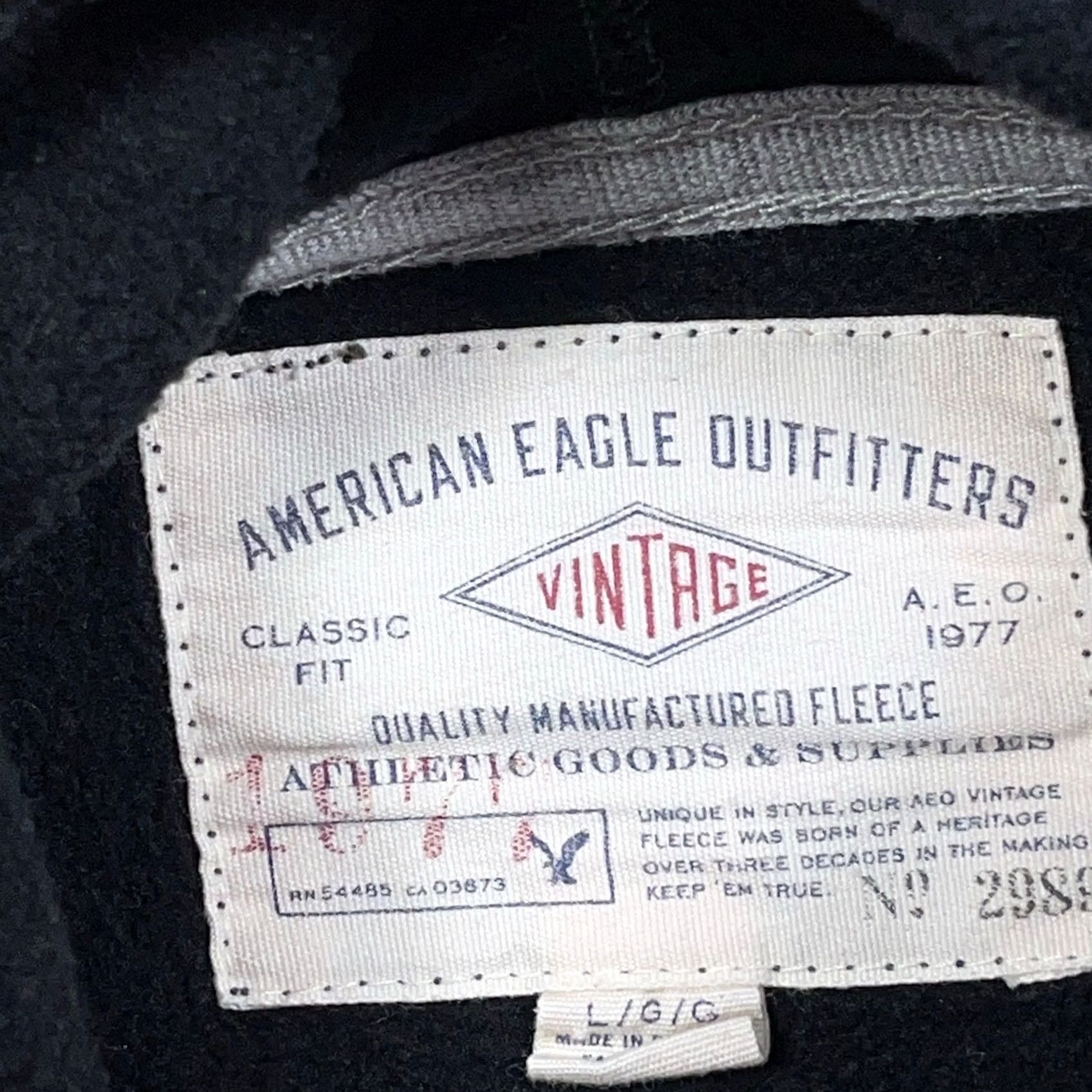 American Eagle Outfitters VINTAGE American Eagle Hoodie Men Large Black Sweatshirt Spellout 2000s Bird Size US L / EU 52-54 / 3 - 7 Thumbnail