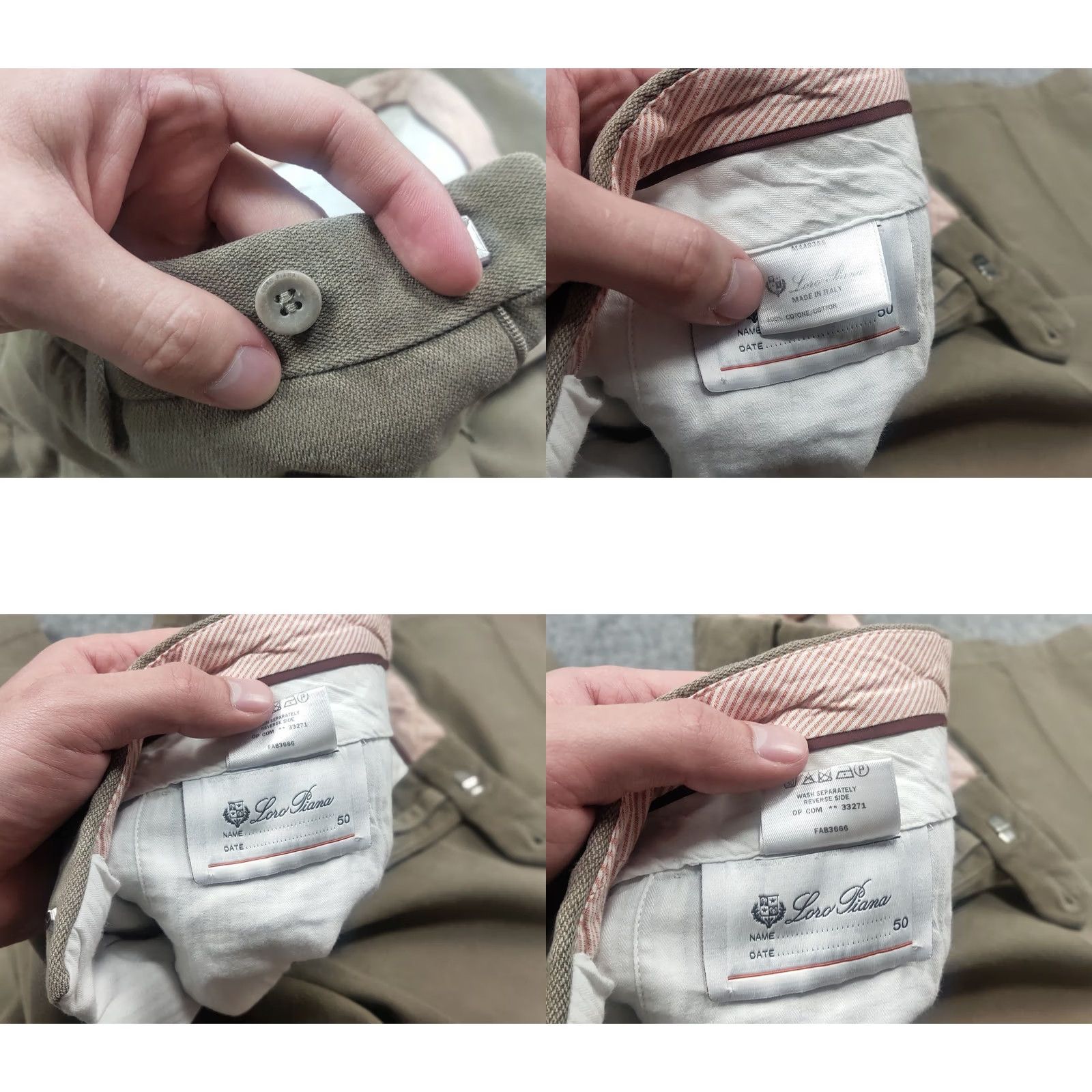 Loro Piana Loro Piana Italy Design Comfort Fit Classic casual beige Cotton Pants Shirt Size US 34 / EU 50 - 9 Thumbnail