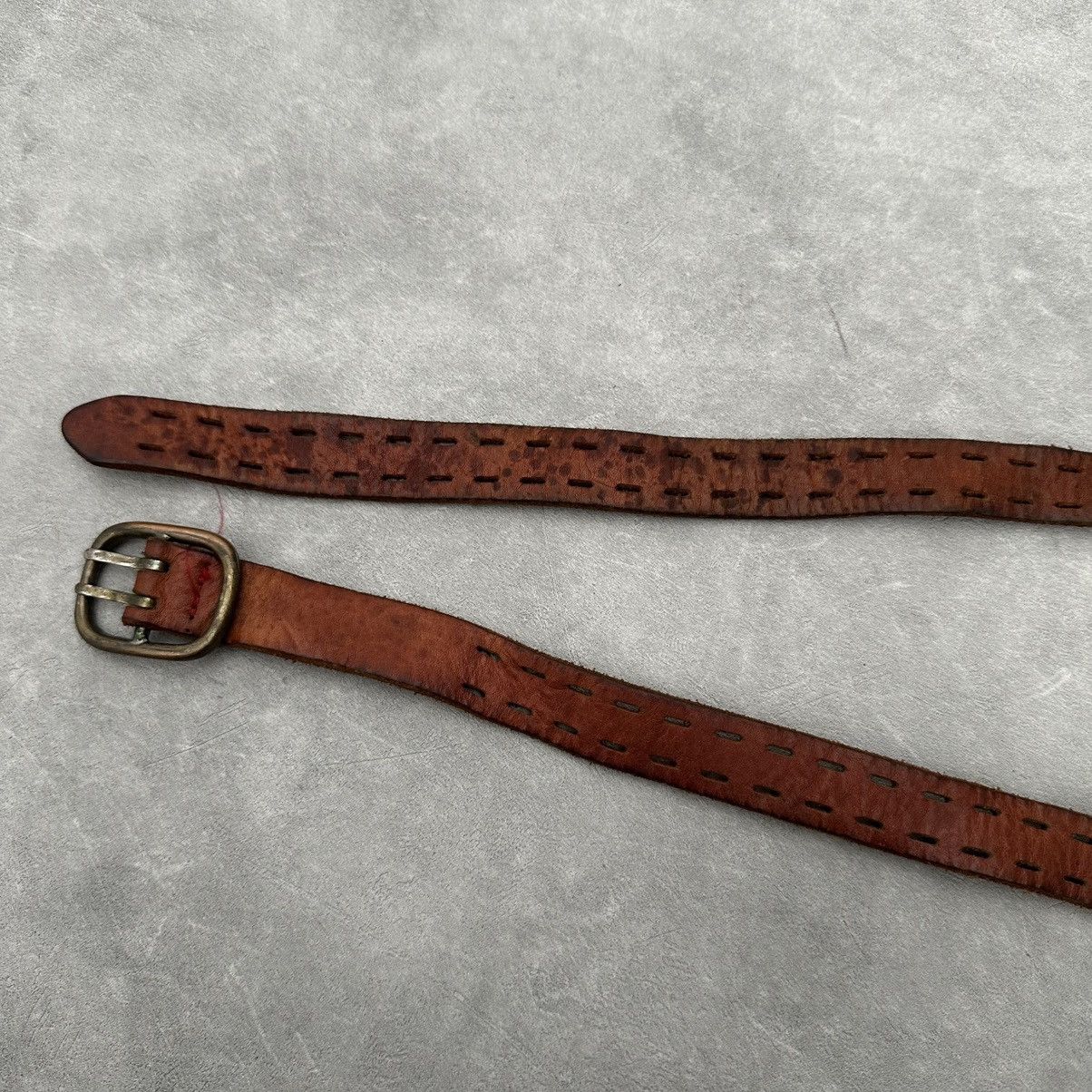 Kapital Brown vintage double prong leather Kapital belt Size ONE SIZE - 2 Thumbnail