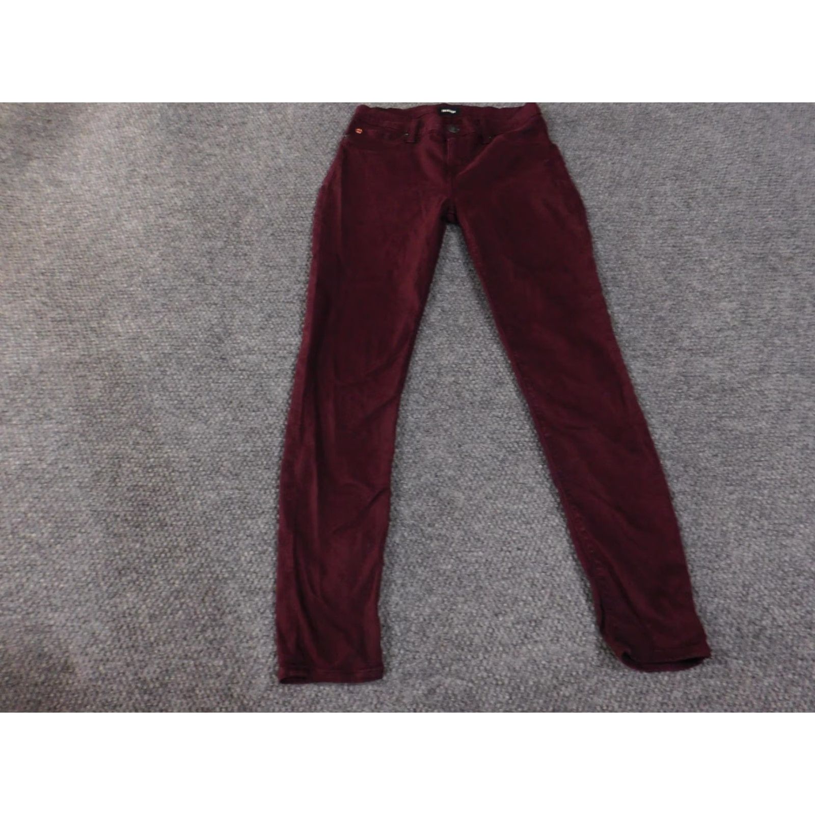 Hudson Hudson Krista Super Skinny Jeans Womens 28 Burgundy Stretch Corduroy Pants L34 Size 28" / US 6 / IT 42 - 2 Thumbnail