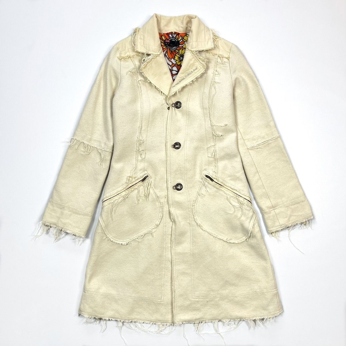 Diesel Diesel Trench Coat Denim Wool Grunge Y2K Vintage Size M Size M / US 6-8 / IT 42-44 - 5 Thumbnail