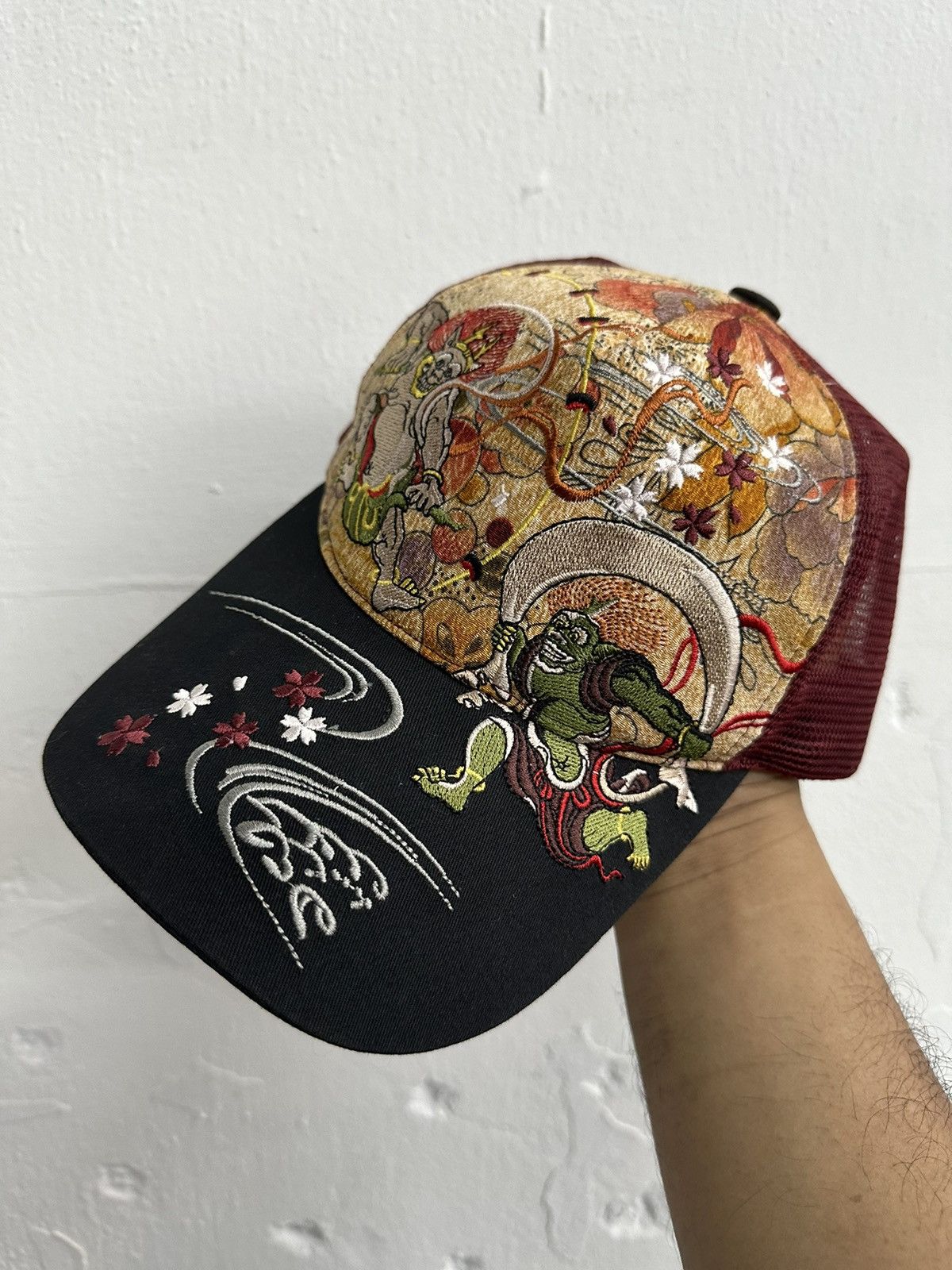 VTG KEN ONISHI Embroid Ripped Trucker Hat