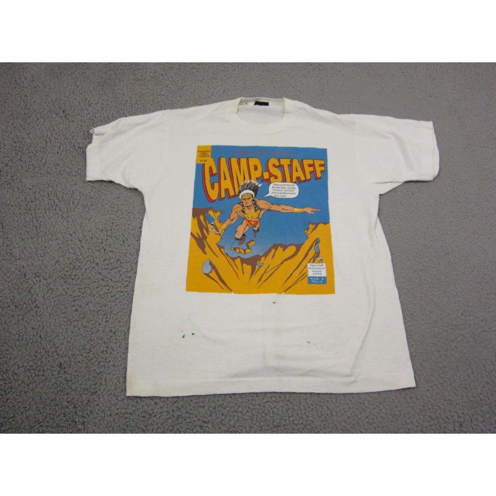 Vintage VINTAGE Screen Stars Shirt Mens Large White Single Stitch Made in USA Comic Book Shirt Mens Large White Screen Stars 70s USA Size US L / EU 52-54 / 3 - 2 Thumbnail
