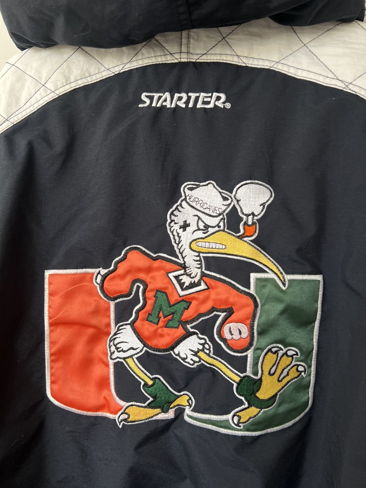 Starter × Vintage Starter Miami University Hurricanes Bomber Jacket Size US M / EU 48-50 / 2 - 18 Thumbnail